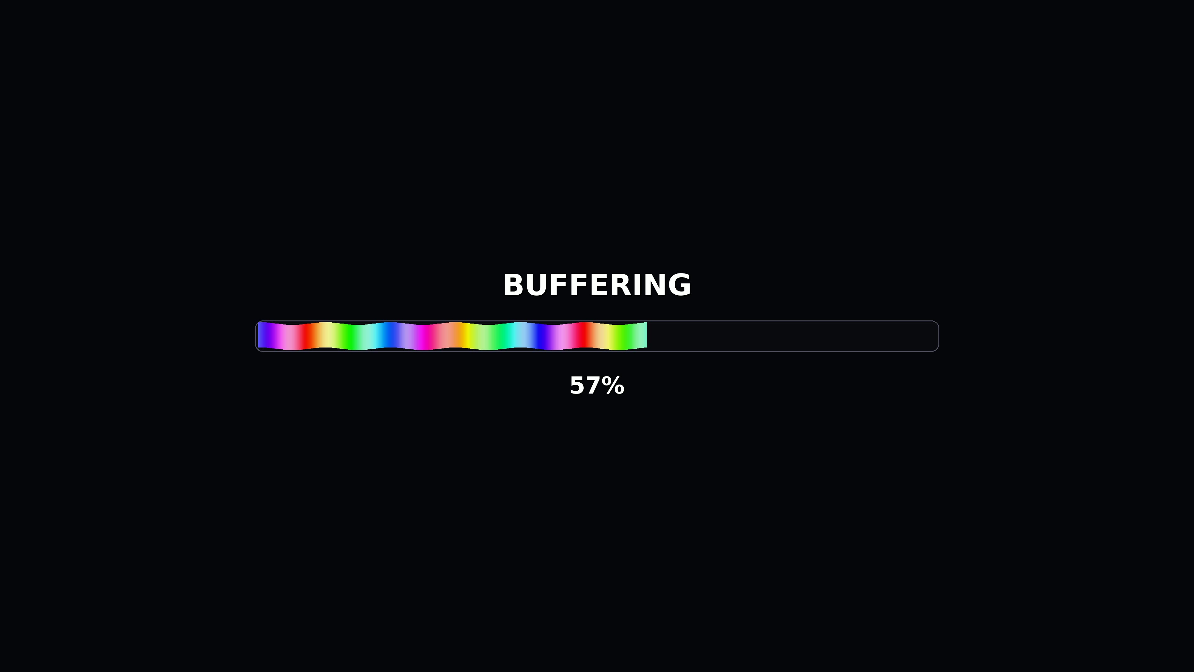 Loading progress bar animation showing buffering status reaching full completion for videos and similar applications