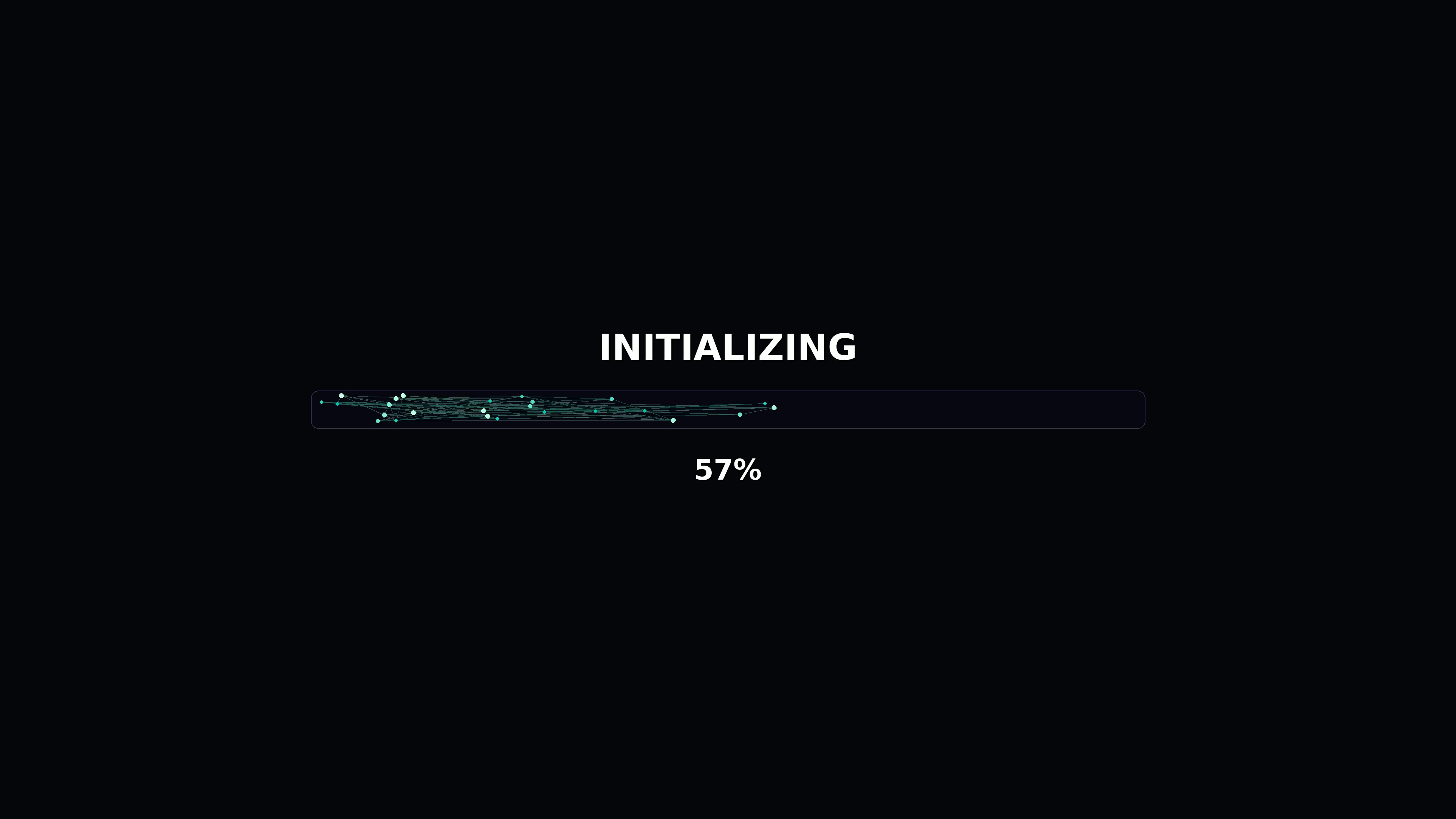 Progress bar animation showing initializing process reaching full completion on a dark background for video usage