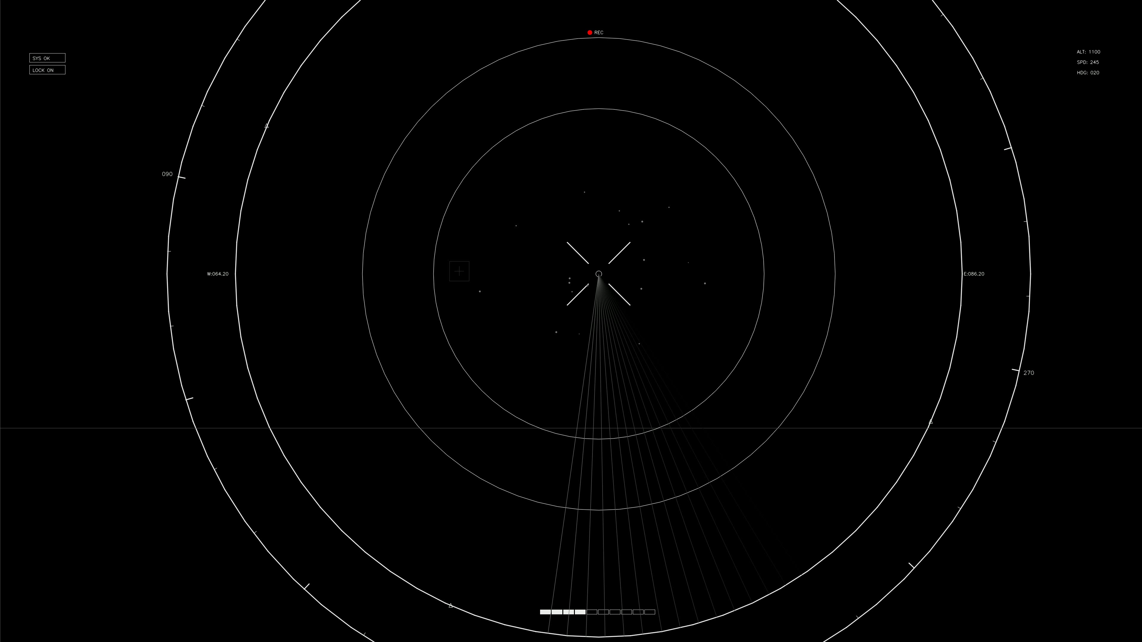 Hud elements animation for webdesigners and sci-fi video editors showing a radar display with dynamic moving elements