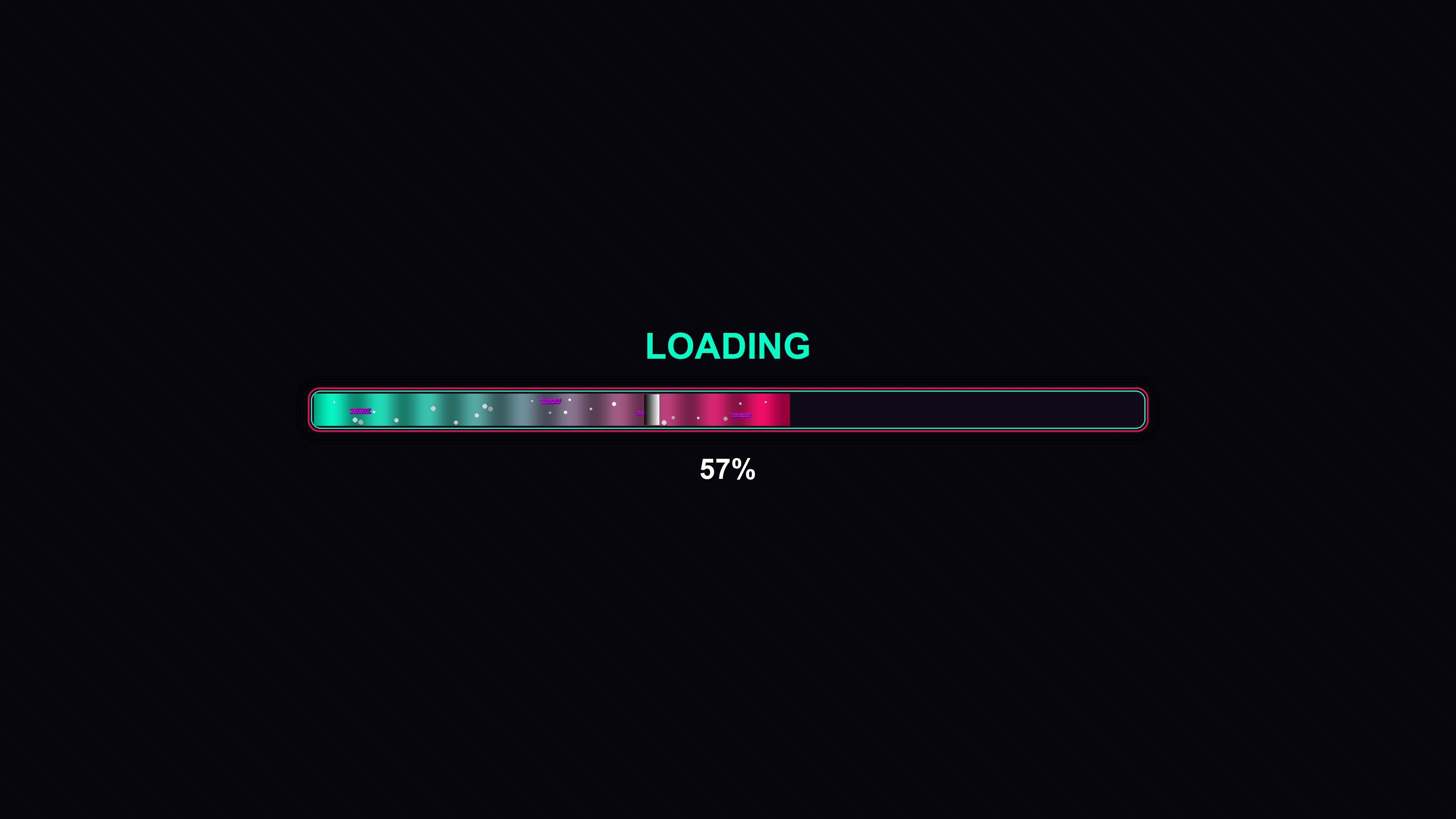 Modern progress bar animation in bright colors showcasing loading status and completion percentage