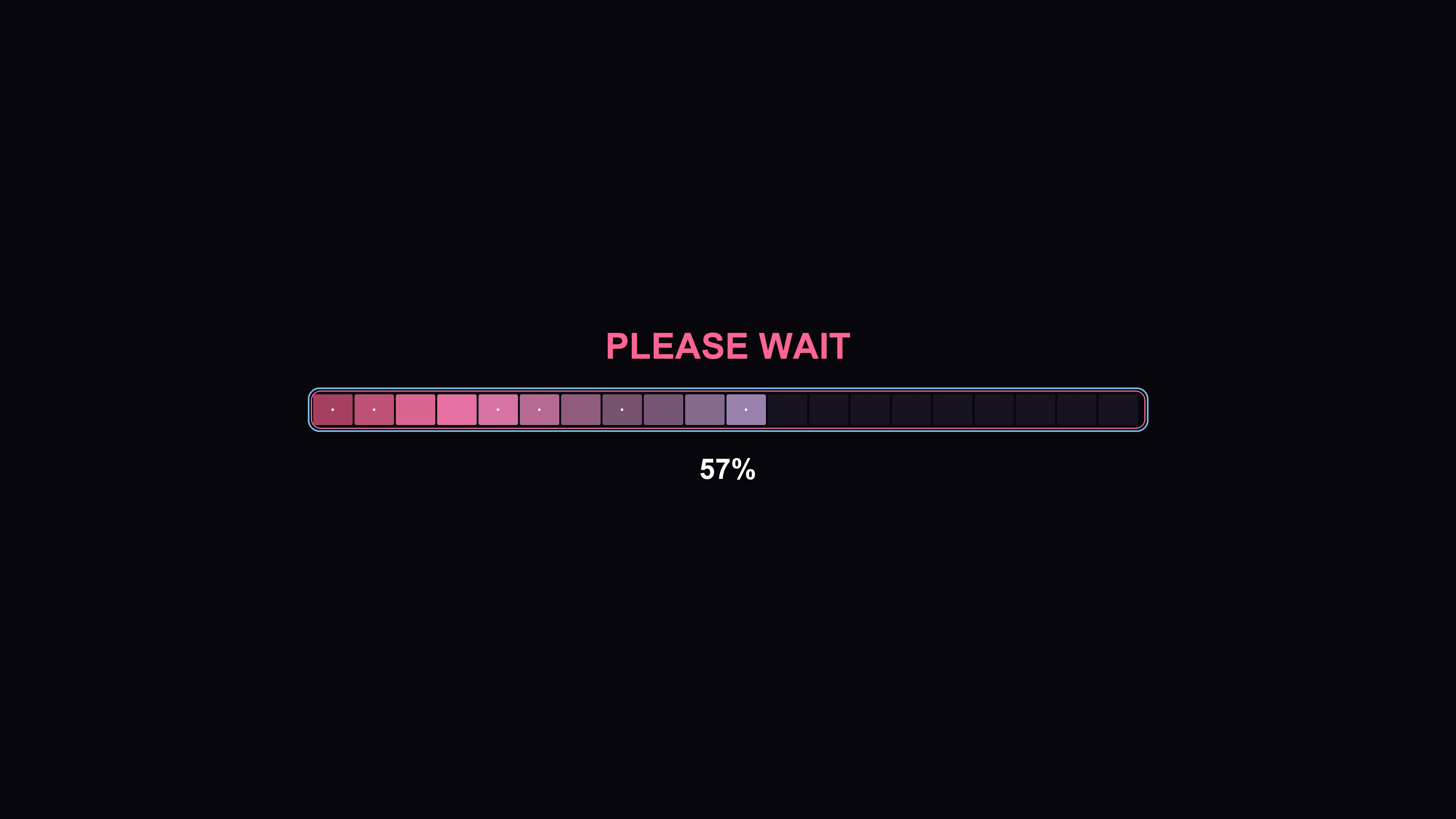 Progress bar animation with vibrant colors that indicates loading status on a screen in a digital setting