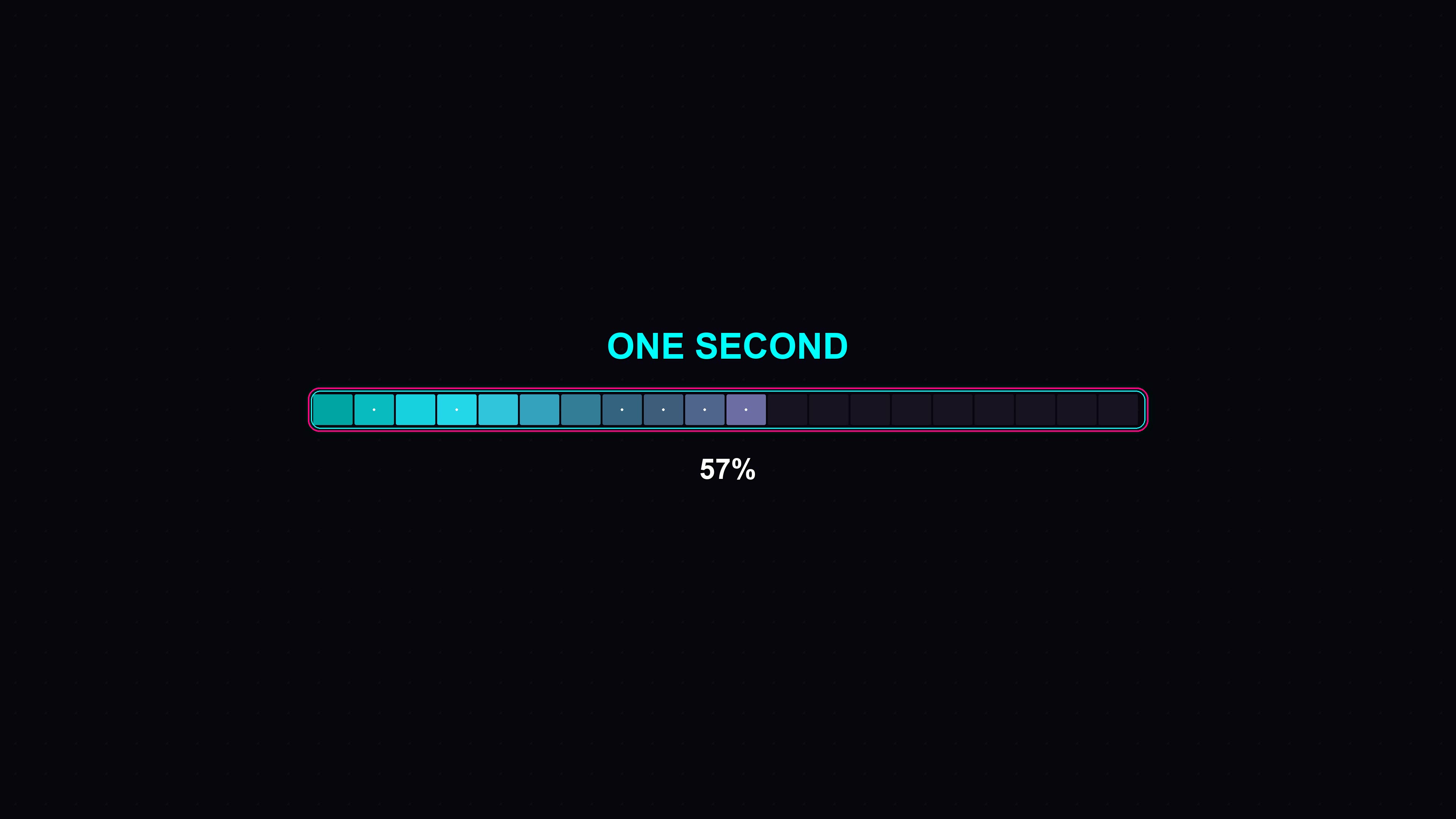 Stylish modern progressbar animation showcases vibrant colors in a smooth transition marking one second duration