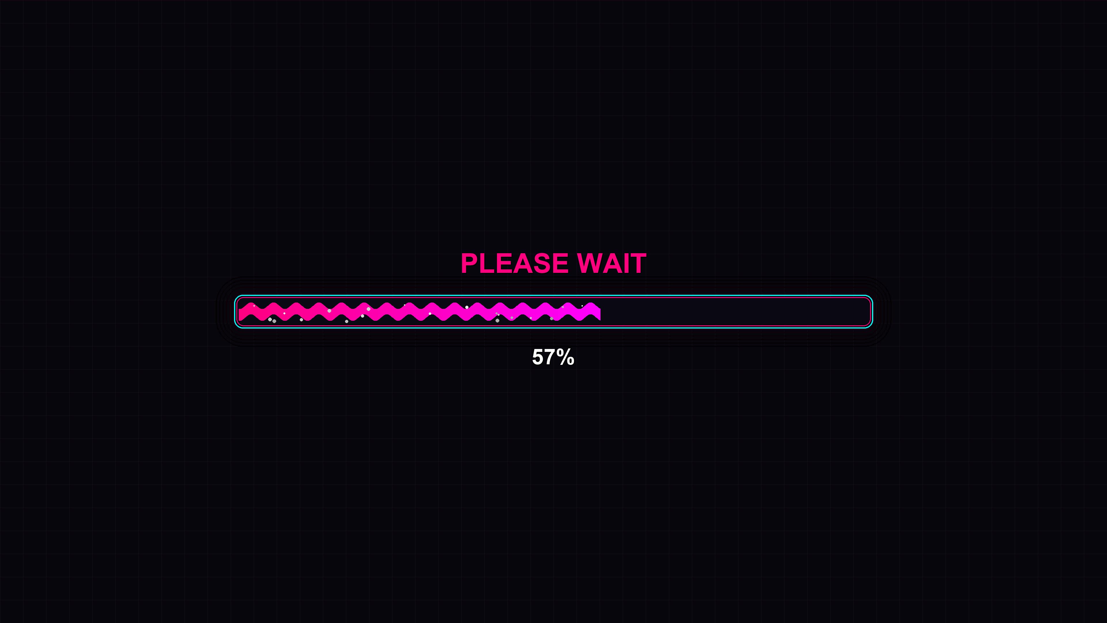 Modern progressbar animation showing vibrant colors with a loading message and completion percentage displayed in a simple design