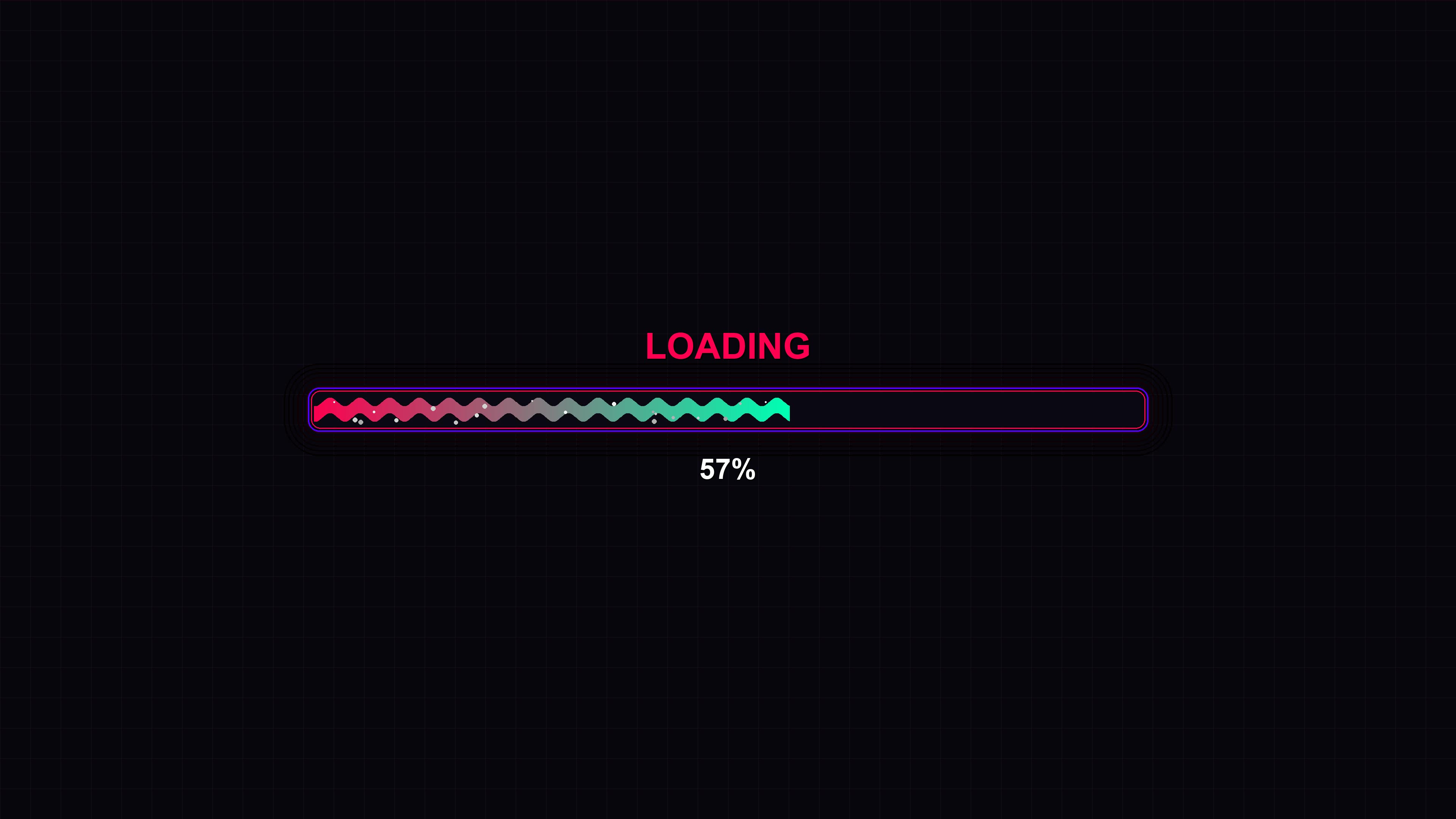 Modern progressbar animation with vibrant colors shows loading process as it reaches completion at 100 percent