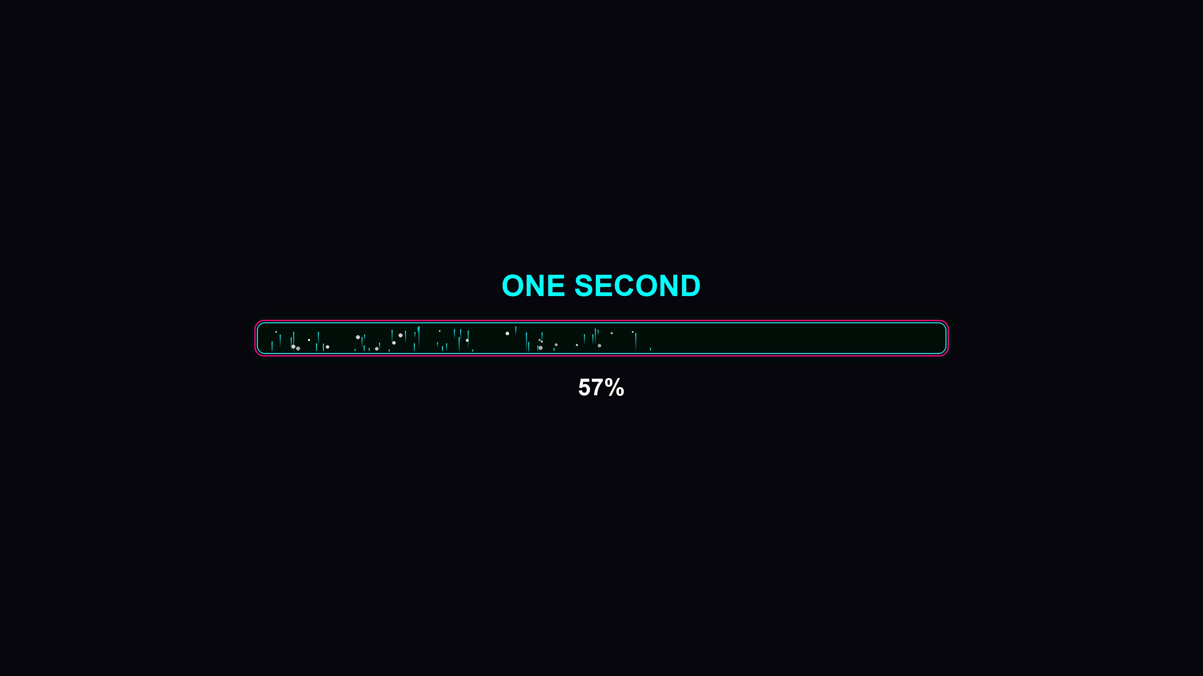 Modern progressbar animation with vibrant colors in action for one second in a digital space