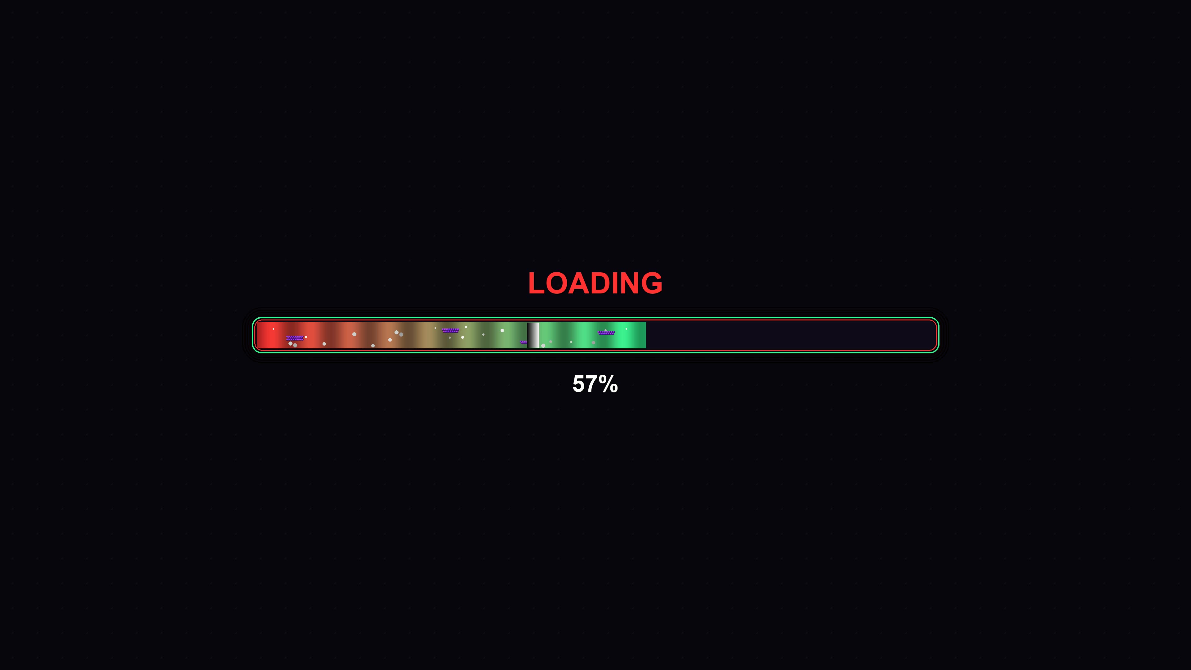 Progressbar animation shows vibrant colors during loading with a smooth transition indicating progress completion