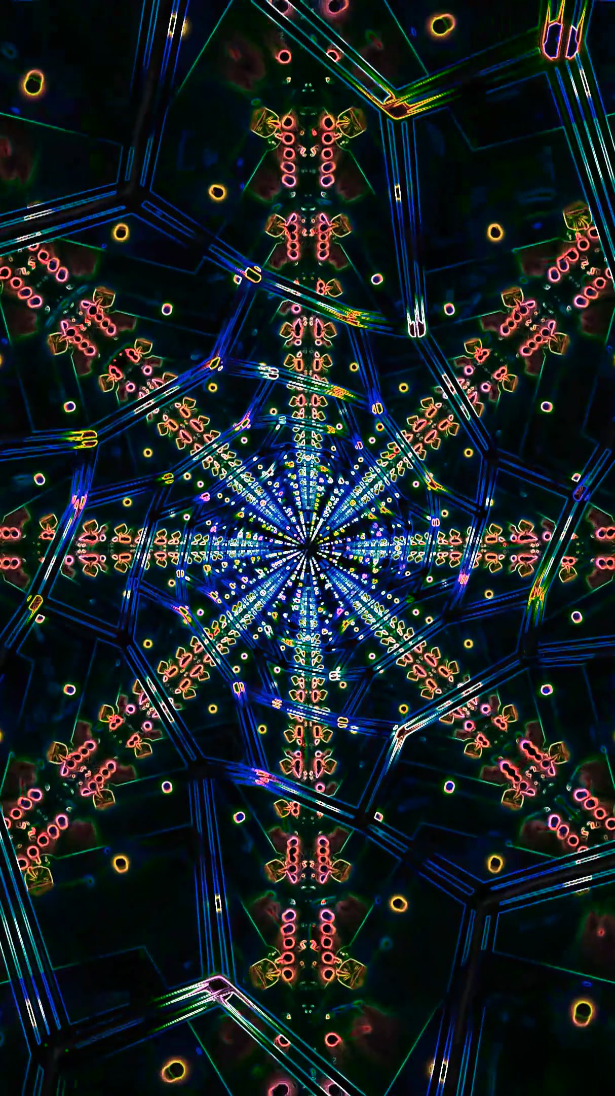 Stunning tunnel video loop creates mesmerizing light patterns in