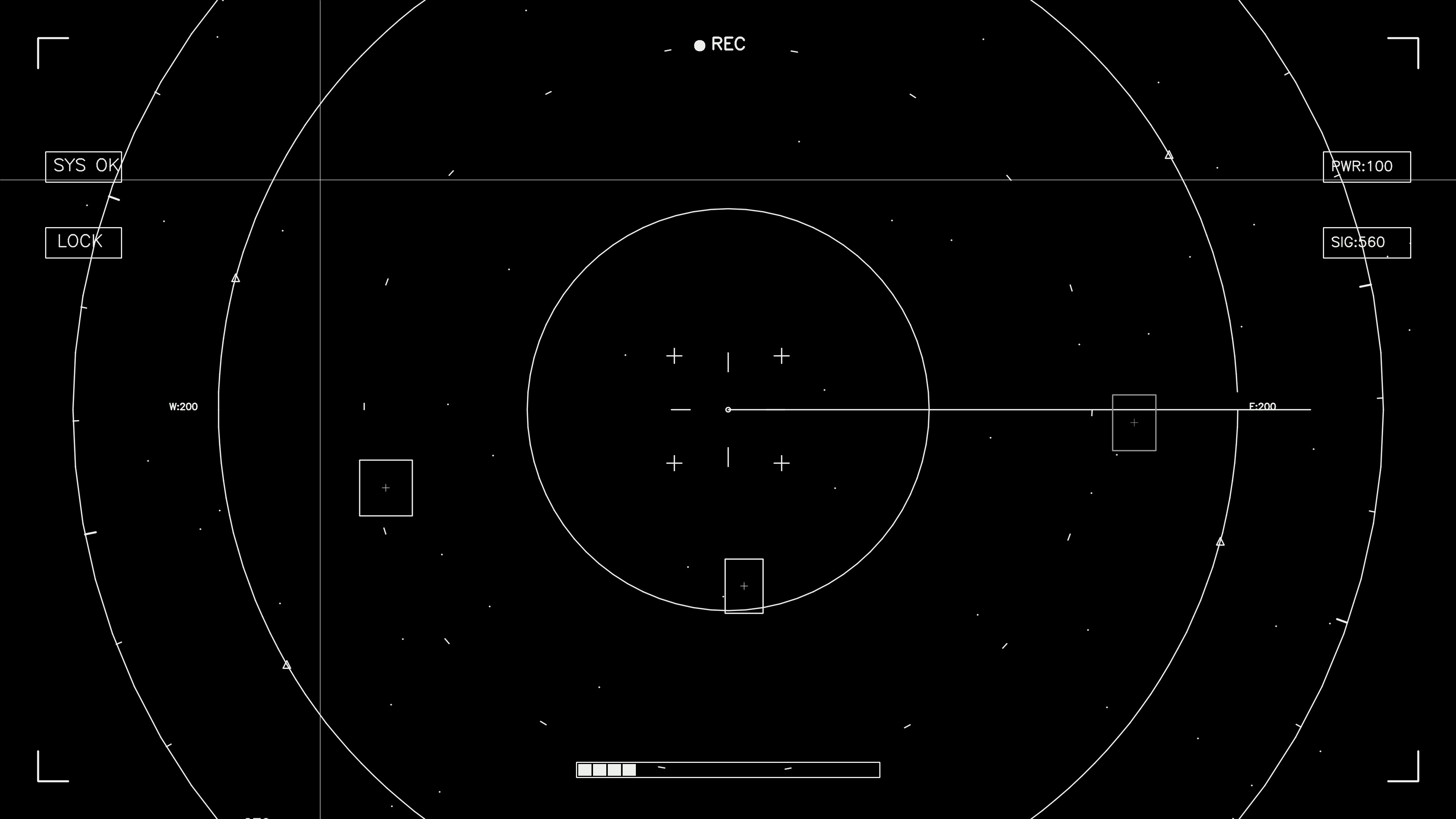 Creative animation of HUD elements designed for web designers and sci-fi video editors showcasing a futuristic interface with tracking features