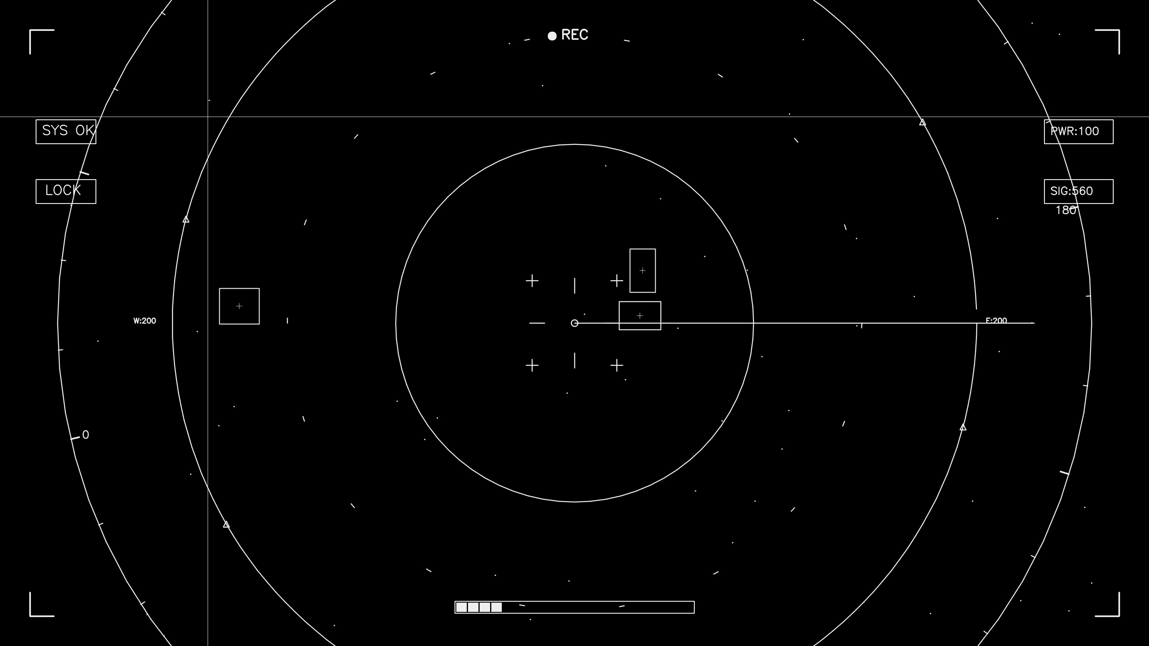 Hud elements animation for web design and sci-fi video editing in a digital setting with tracking indicators and overlays