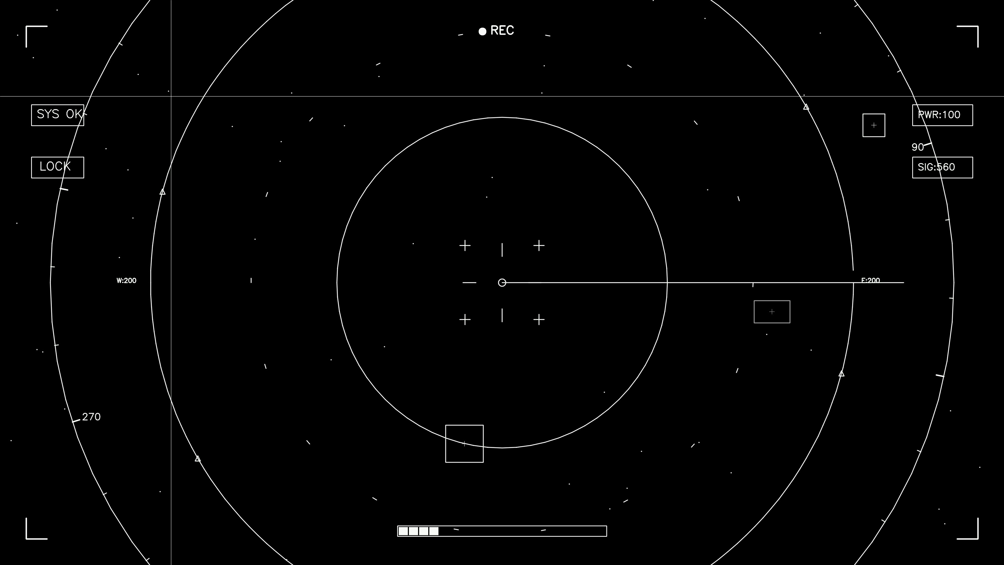 Hud elements animation suitable for web designers and sci-fi video creators featuring simple shapes and moving lines