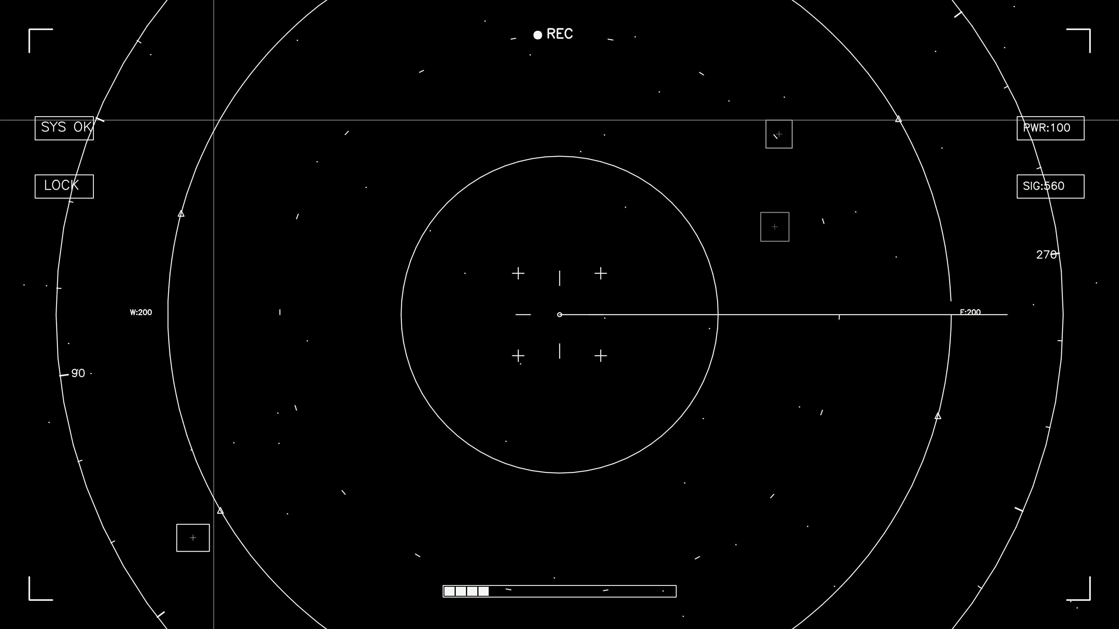 Hud elements animation for web designers and sci-fi video editors showcasing basic functionality and layout for interface design