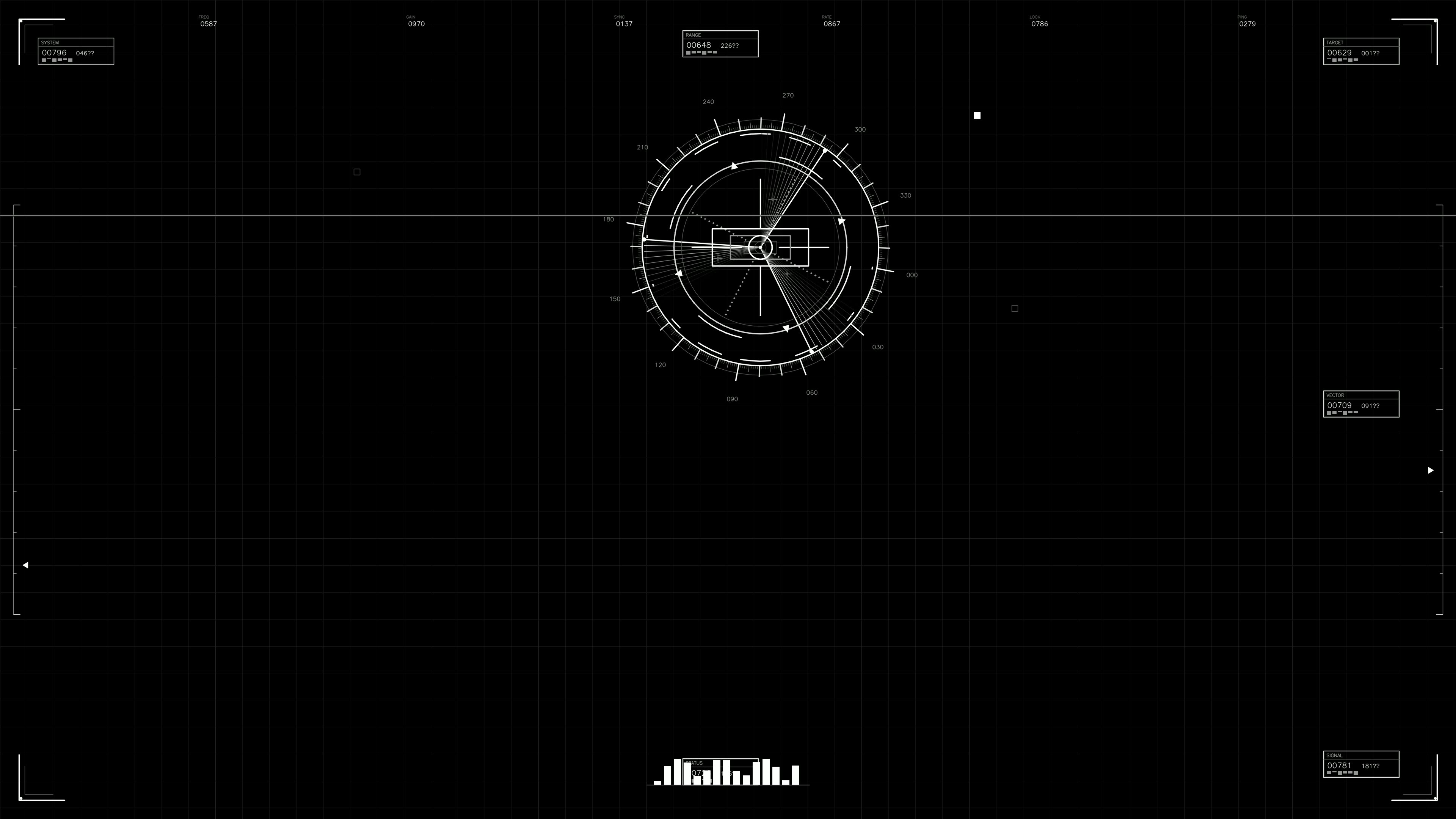 Military gui war stock footage hud animation for science fiction production with radar and data visualization elements