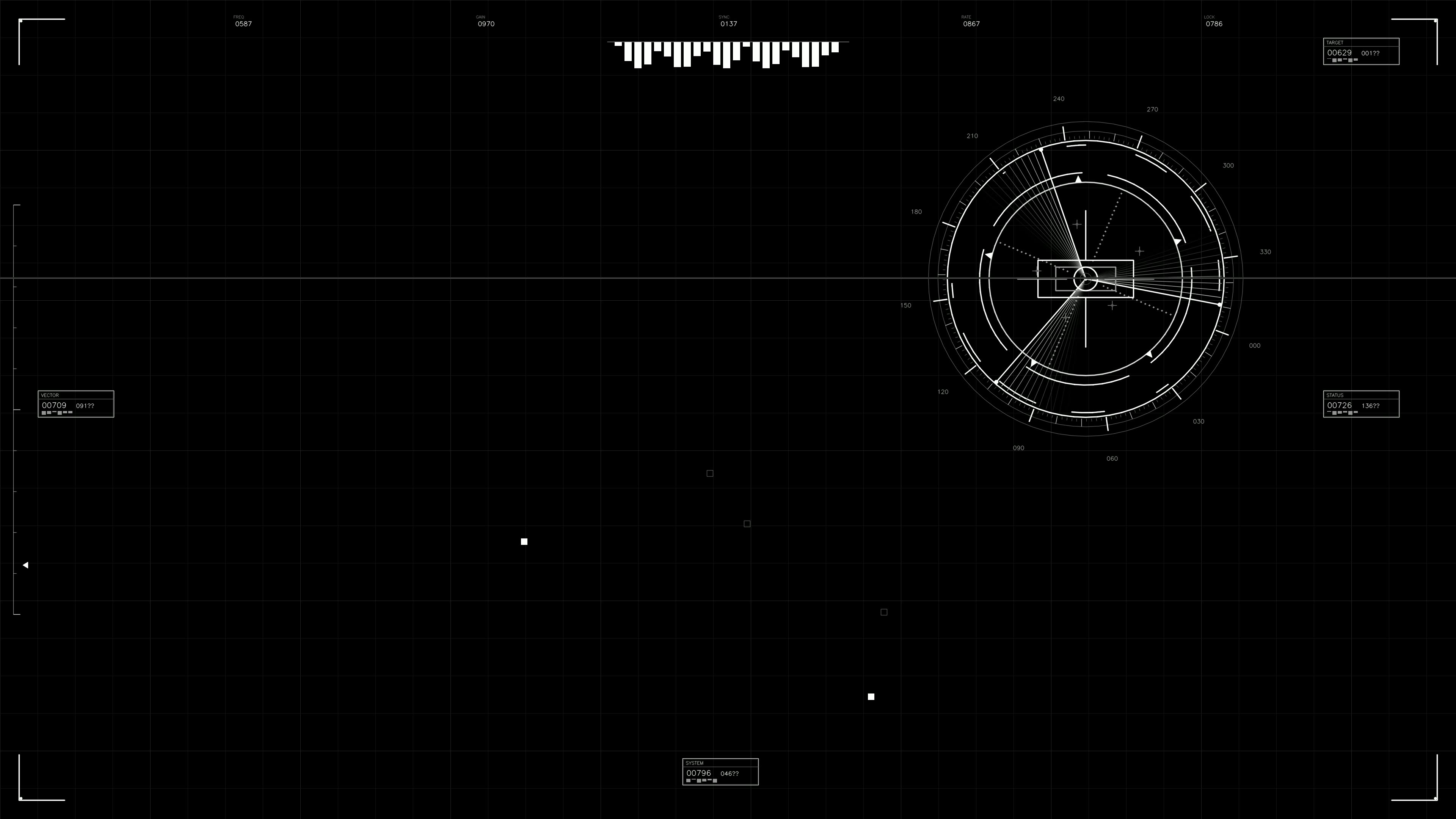 Military gui war stock footage hud animation for science fiction production in dark setting with various data displays and indicators