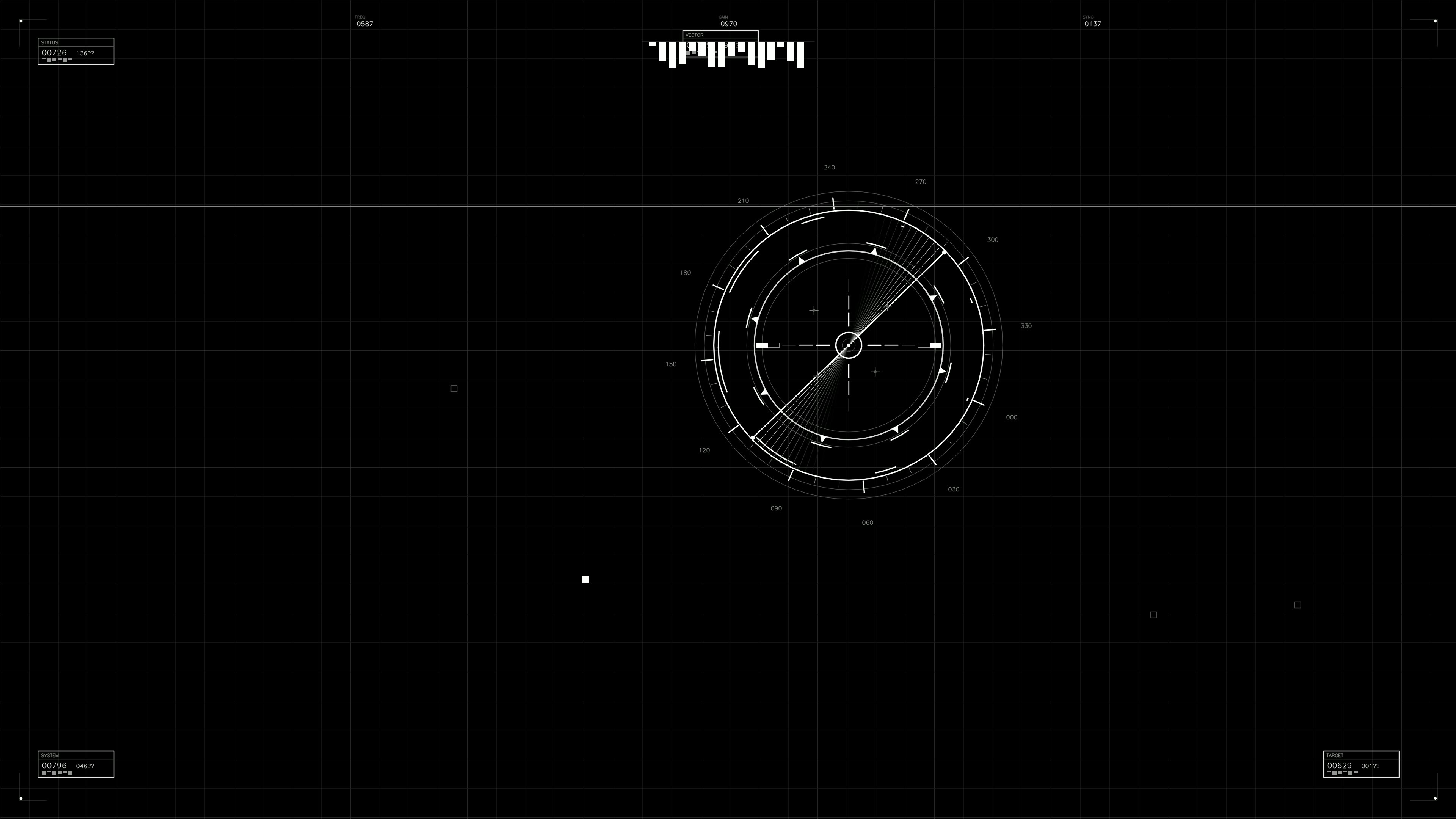 Military gui war stock footage hud animation used for science fiction production with various data displays in dark background