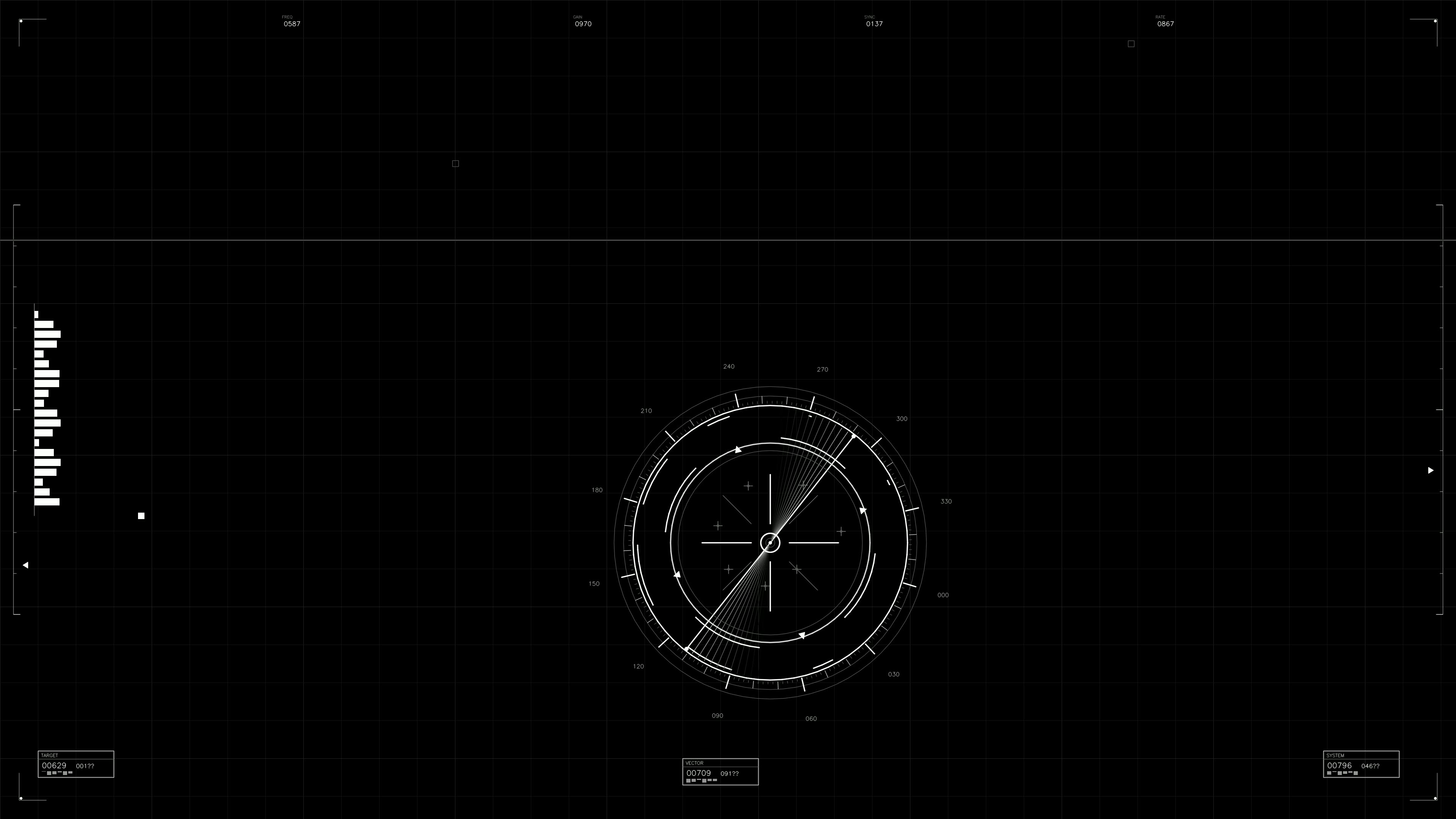 Military HUD animation depicting tactical information and data for science fiction setting in warfare scenario