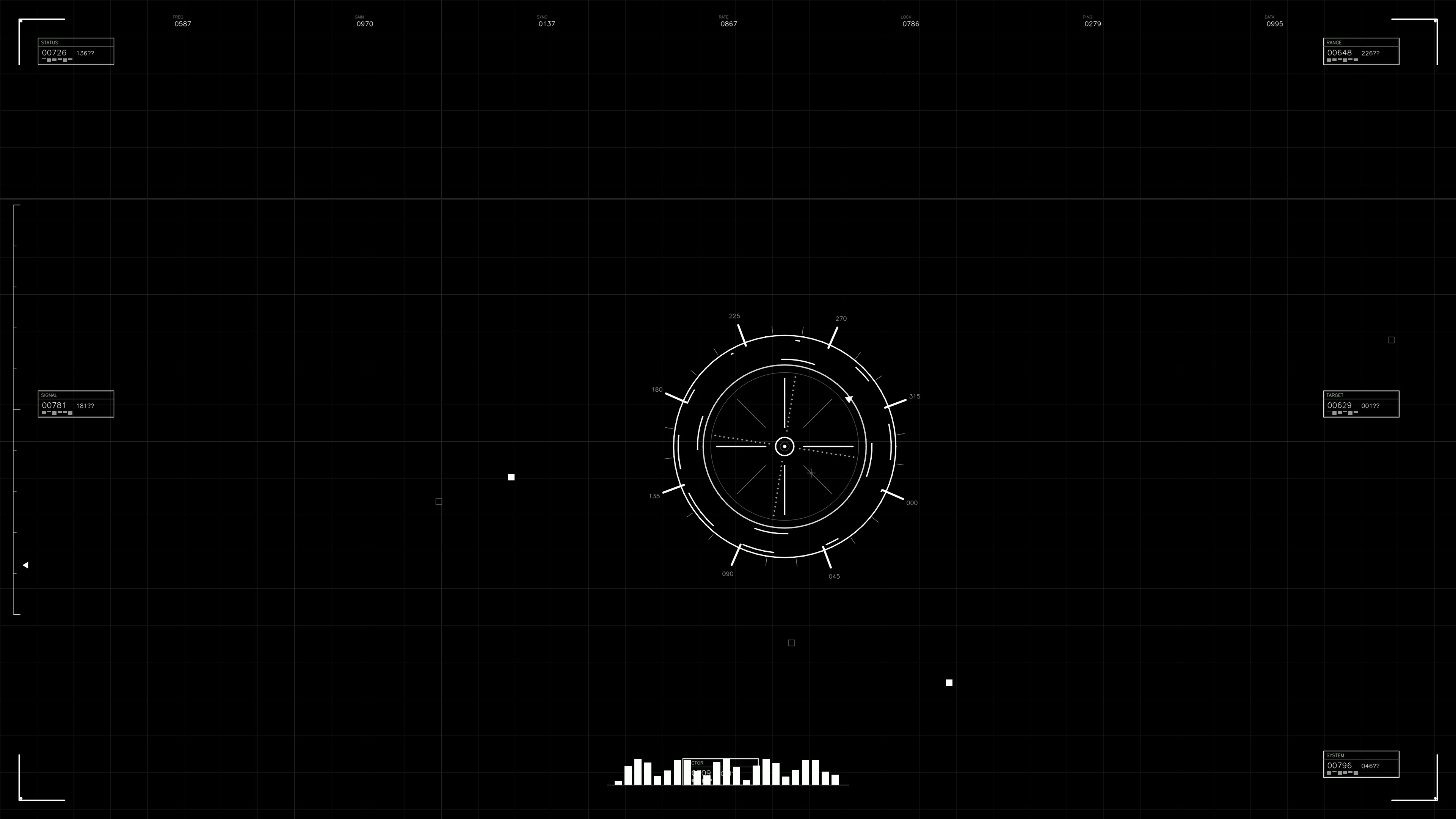 Military gui war stock footage hud animation for science fiction production showing weapon system status and targeting information