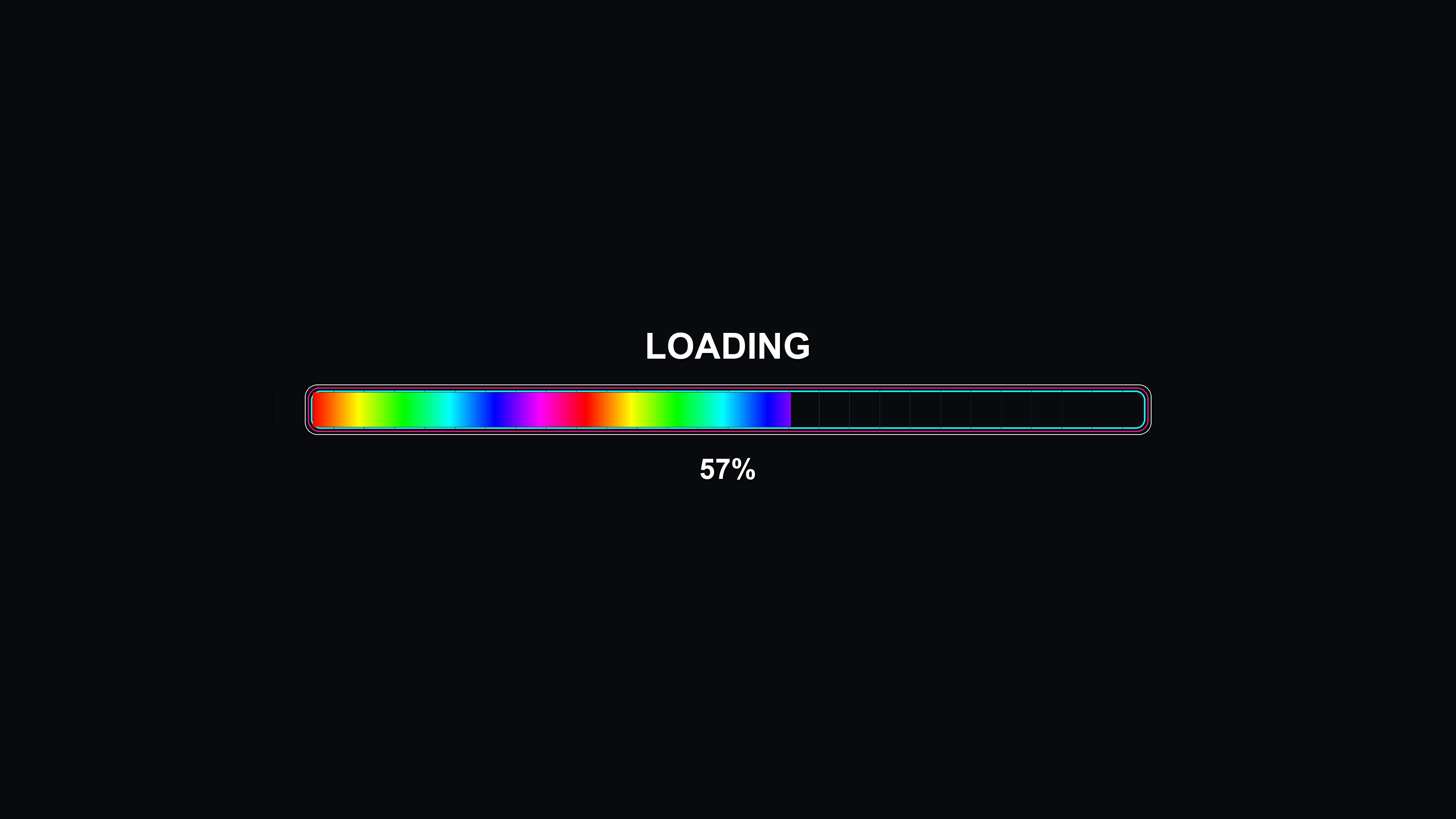 Cool loading bar for science fiction settings with colorful animation and progress updates in a sci-fi style