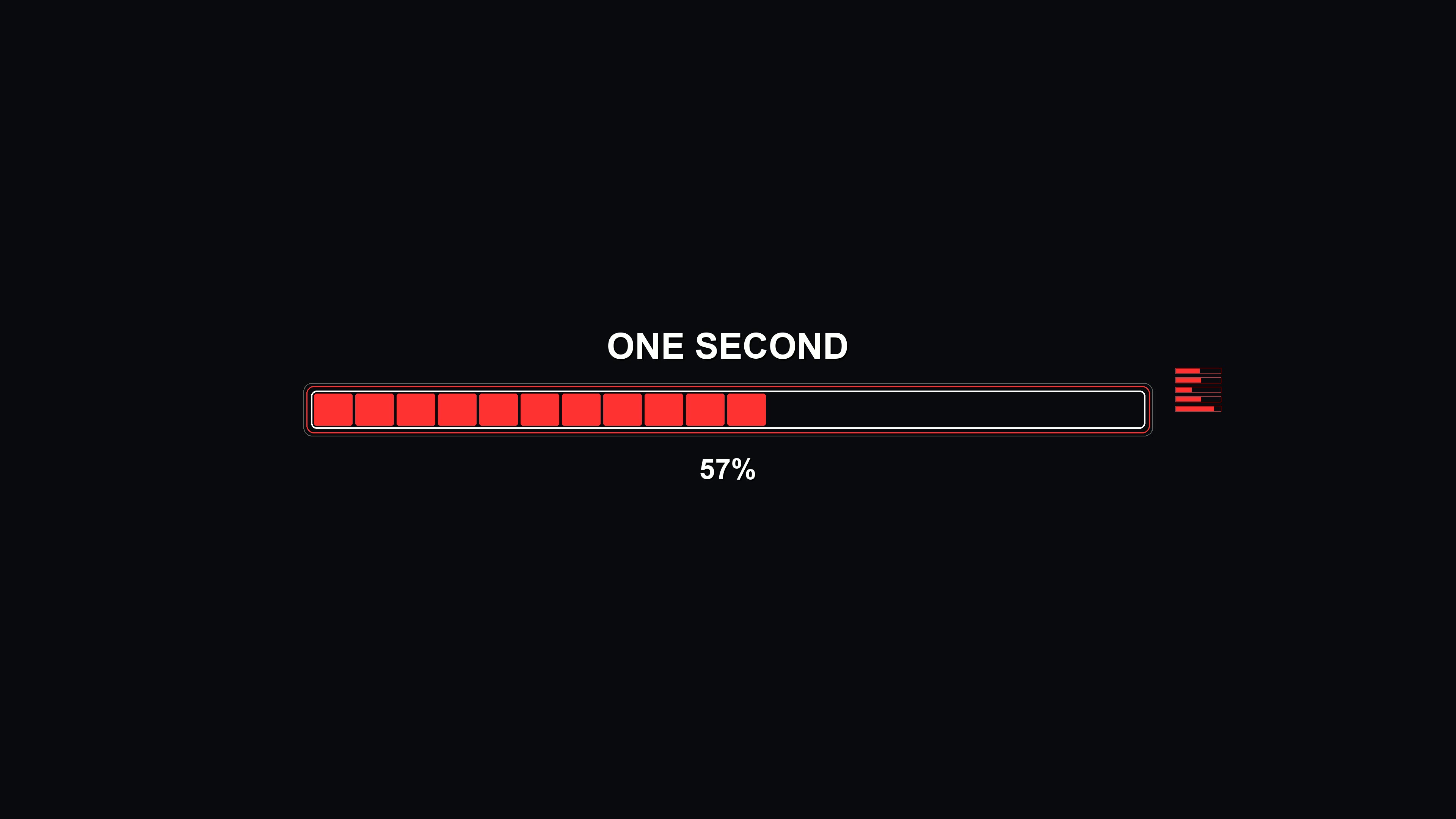 Progress bar animation for science fiction settings displaying loading status in a digital interface