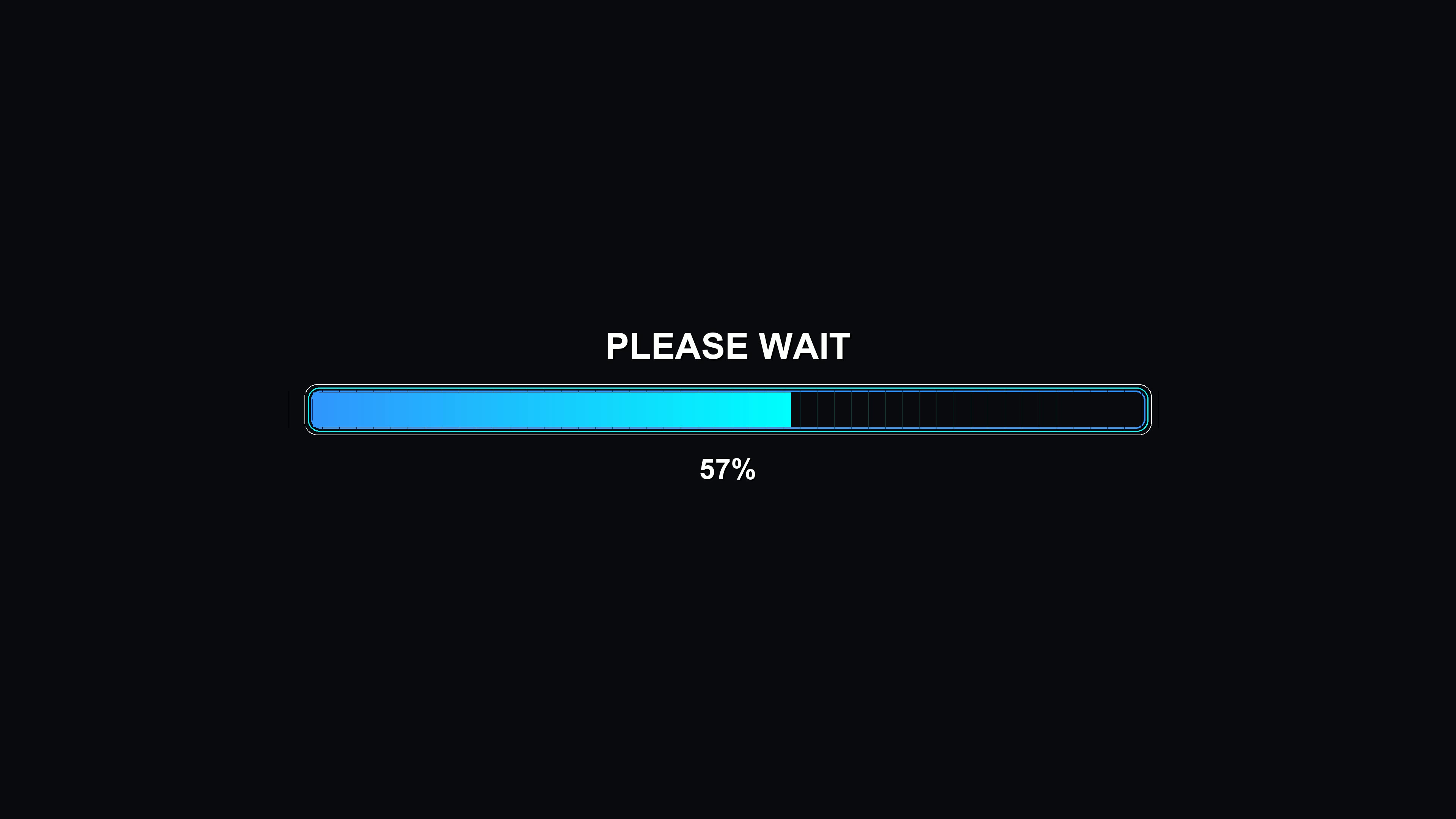 Progress bar animation displays loading status in a futuristic science fiction setting during a digital task