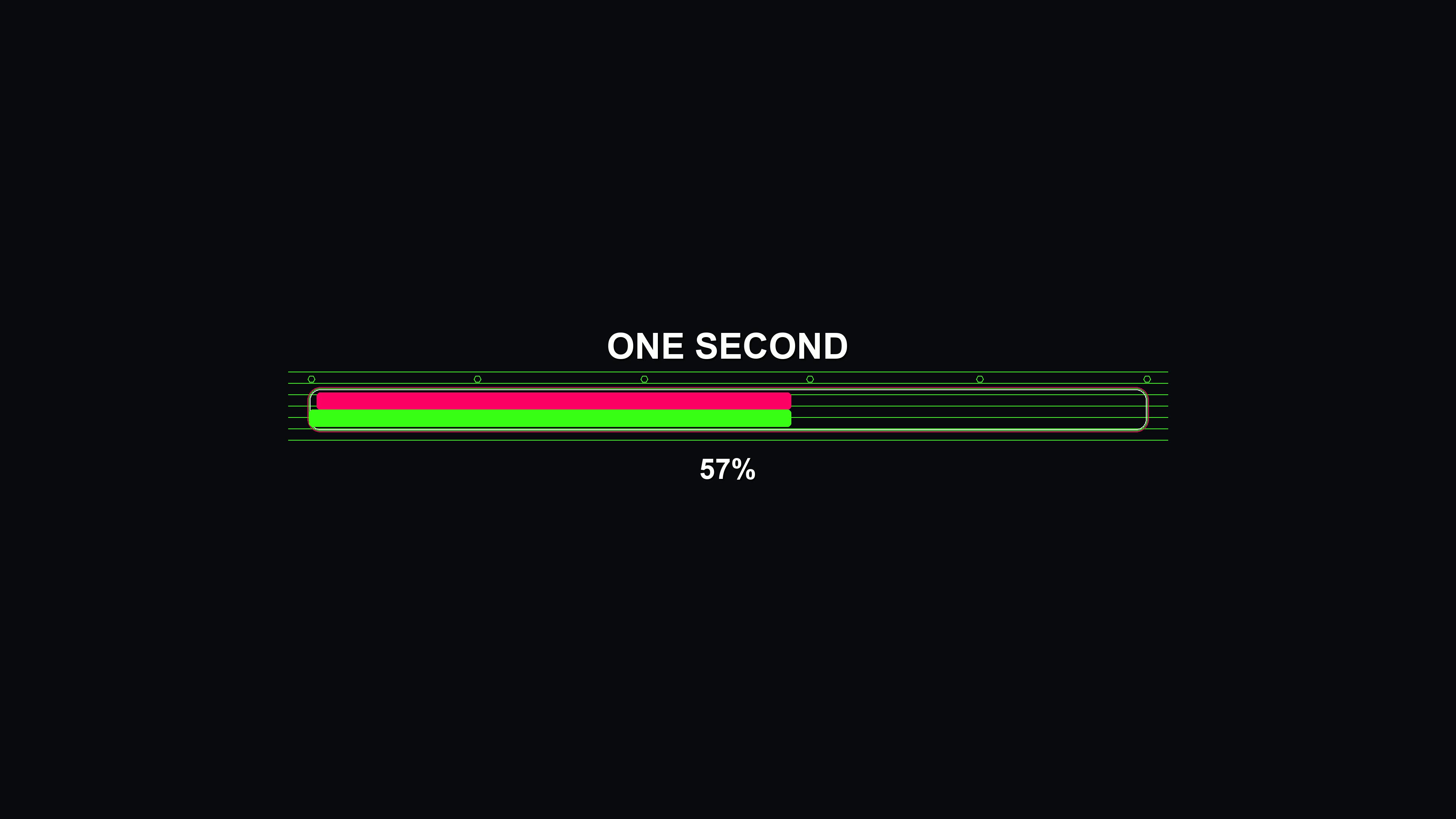 Progressbar animation for science fiction settings displaying one second countdown