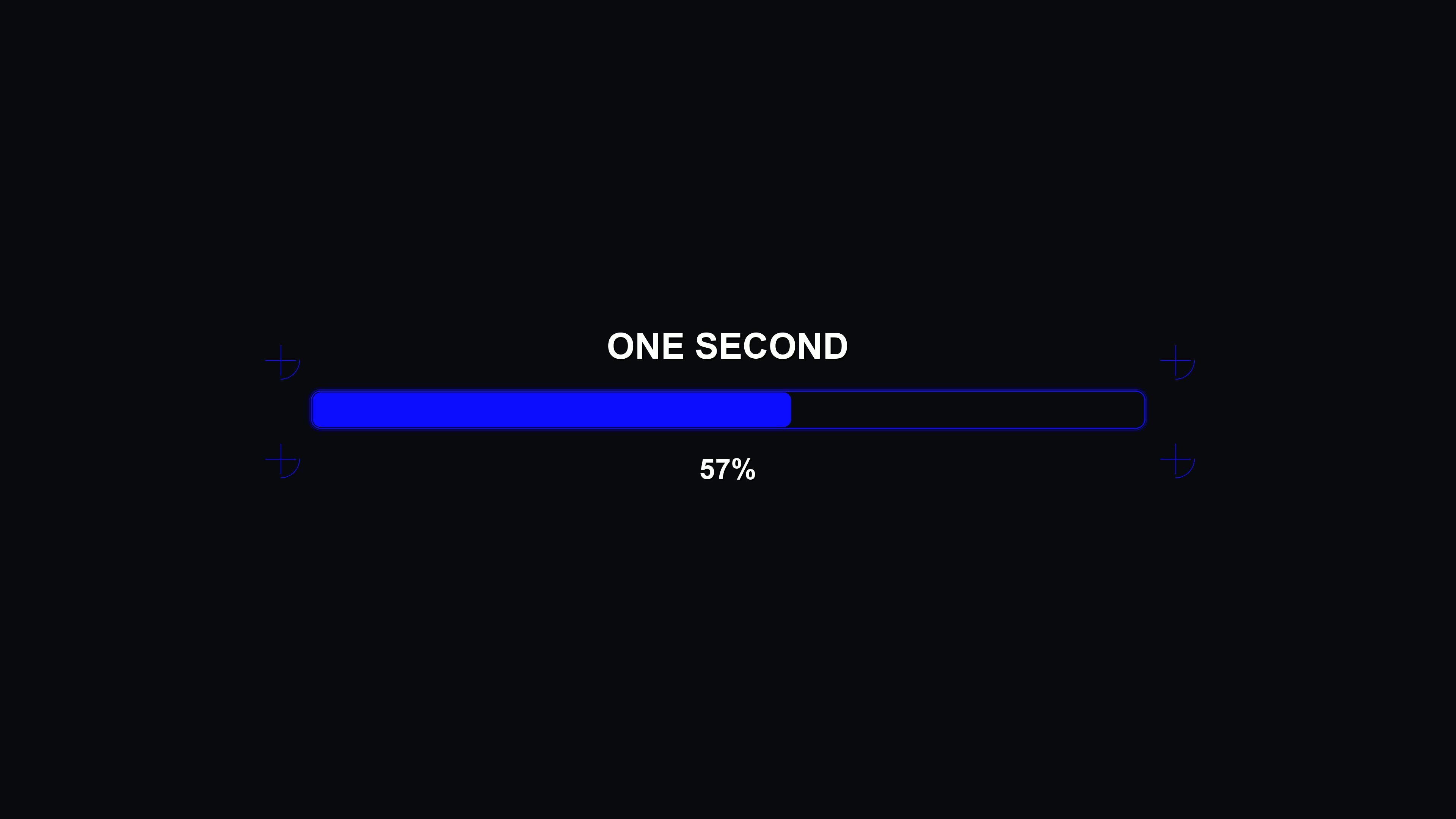 Cool loading bar animation for science fiction settings that shows progress and time in a digital format