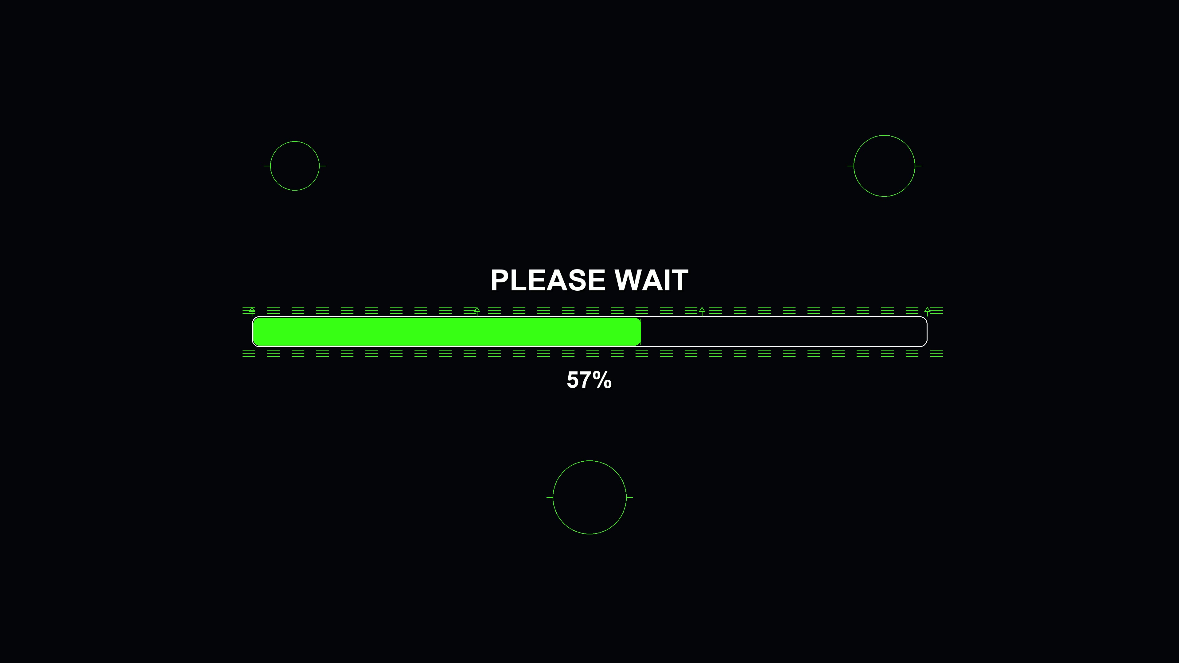 Animation of a loading bar in a science fiction setting showing progress for a task completion with a digital display