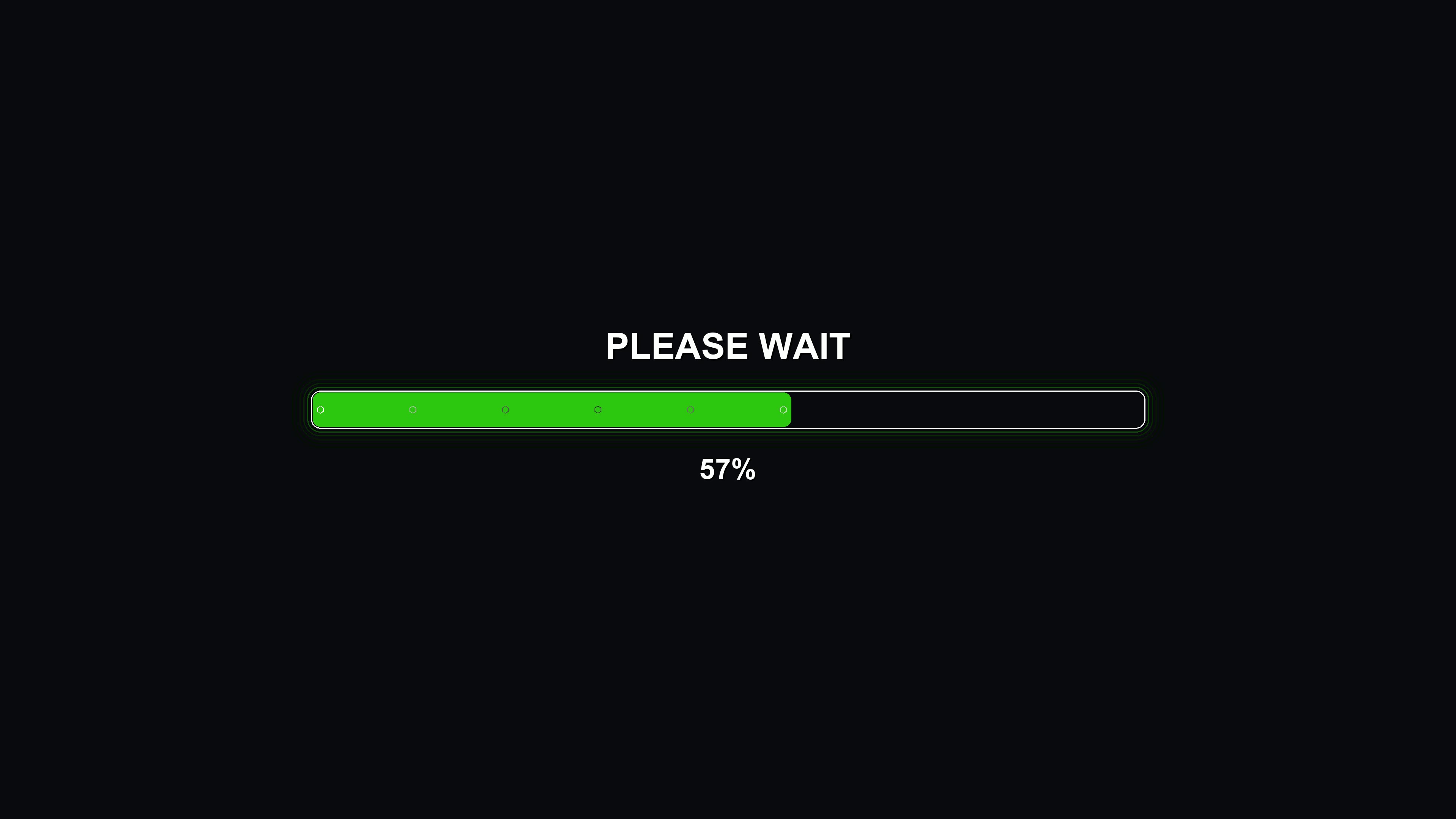 Hexagon grid progress bar animation showing loading status in a digital setting with a simple design and green color