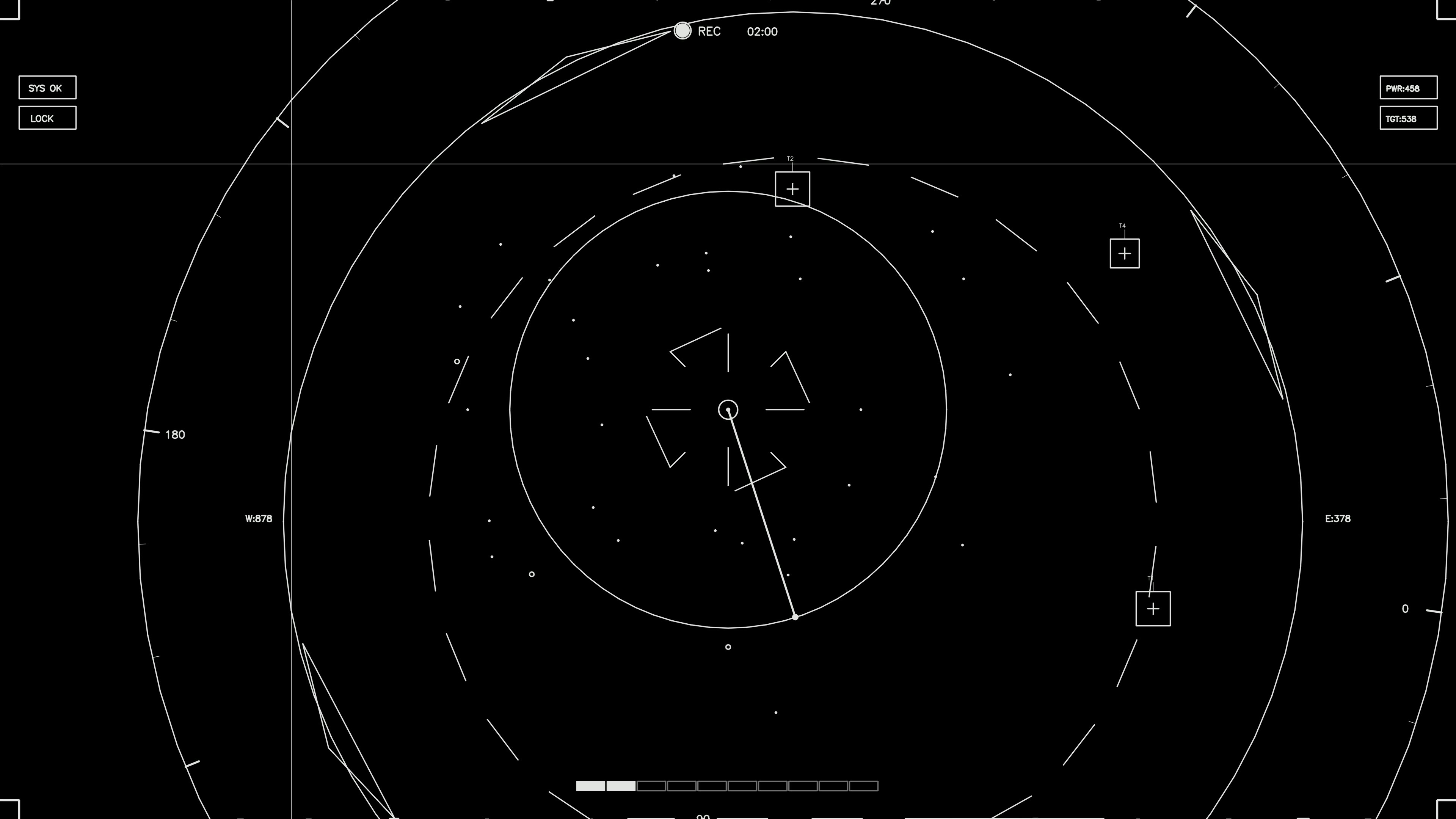 Hud elements animation for web designers and sci-fi video editing projects with circles and indicators