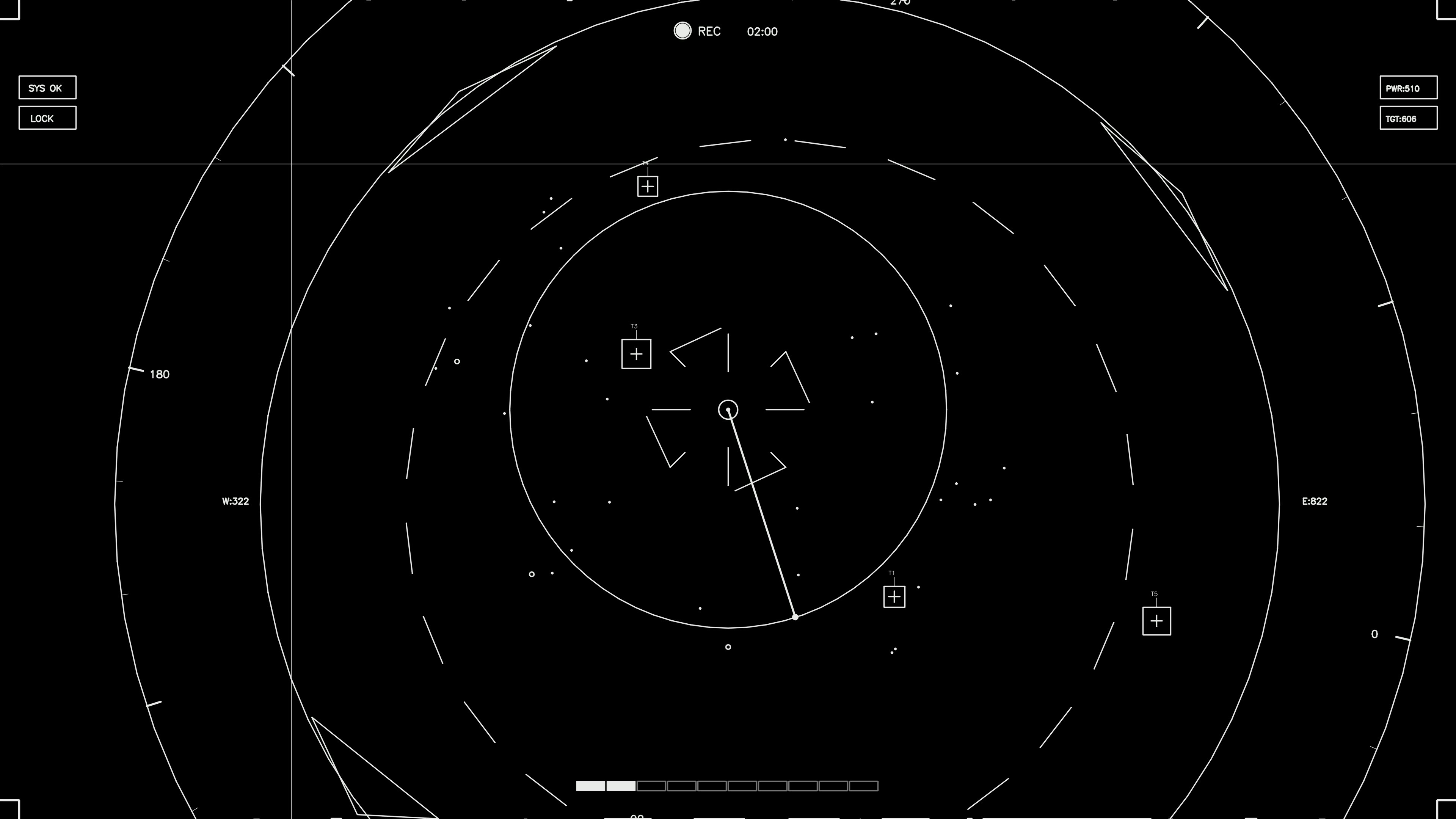 Hud elements animation for webdesign and sci-fi video editing featuring circular patterns and tracking indicators
