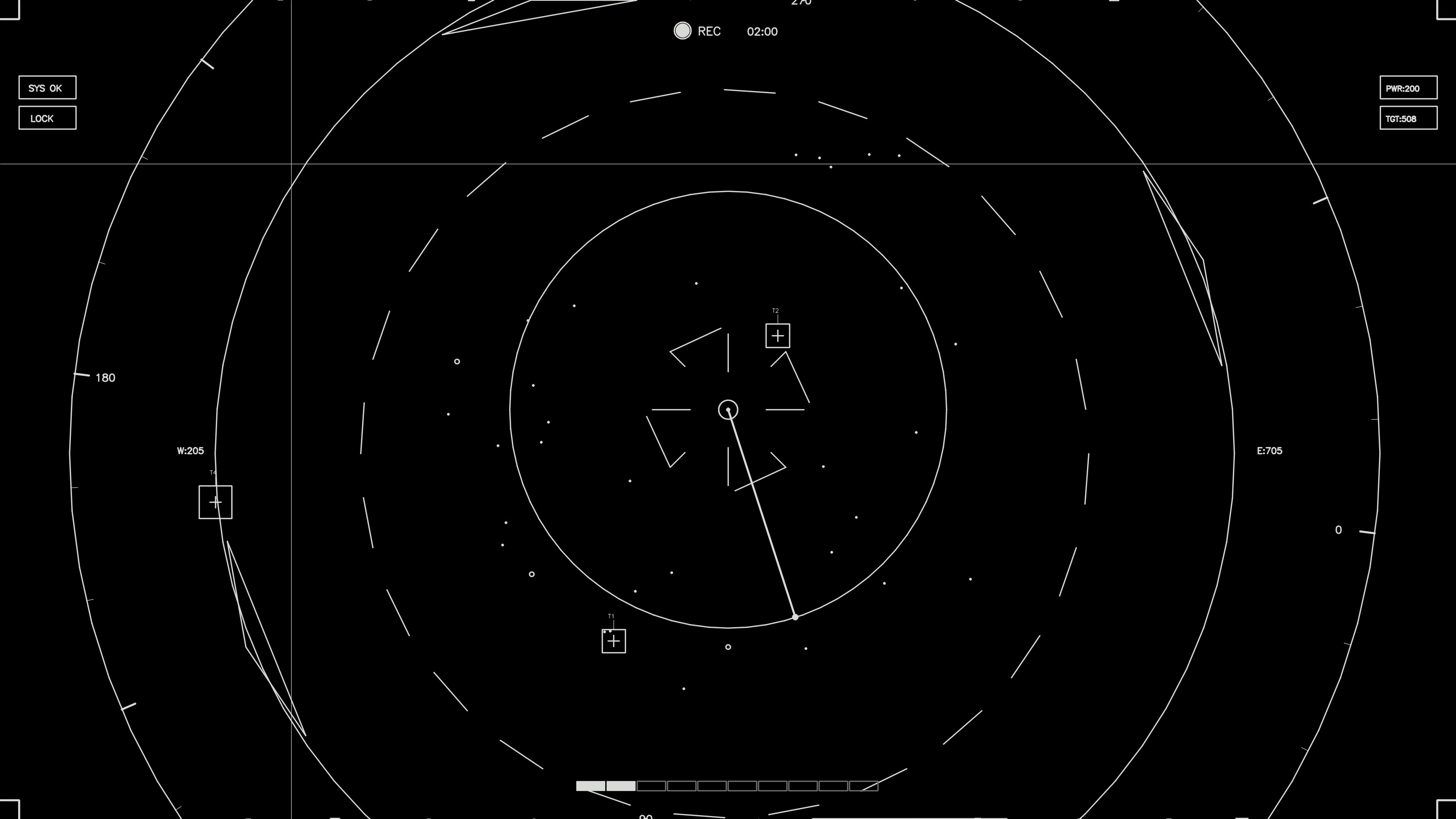 HUD elements animation for web designers and sci-fi video projects shown on a dark background with circular patterns and indicators