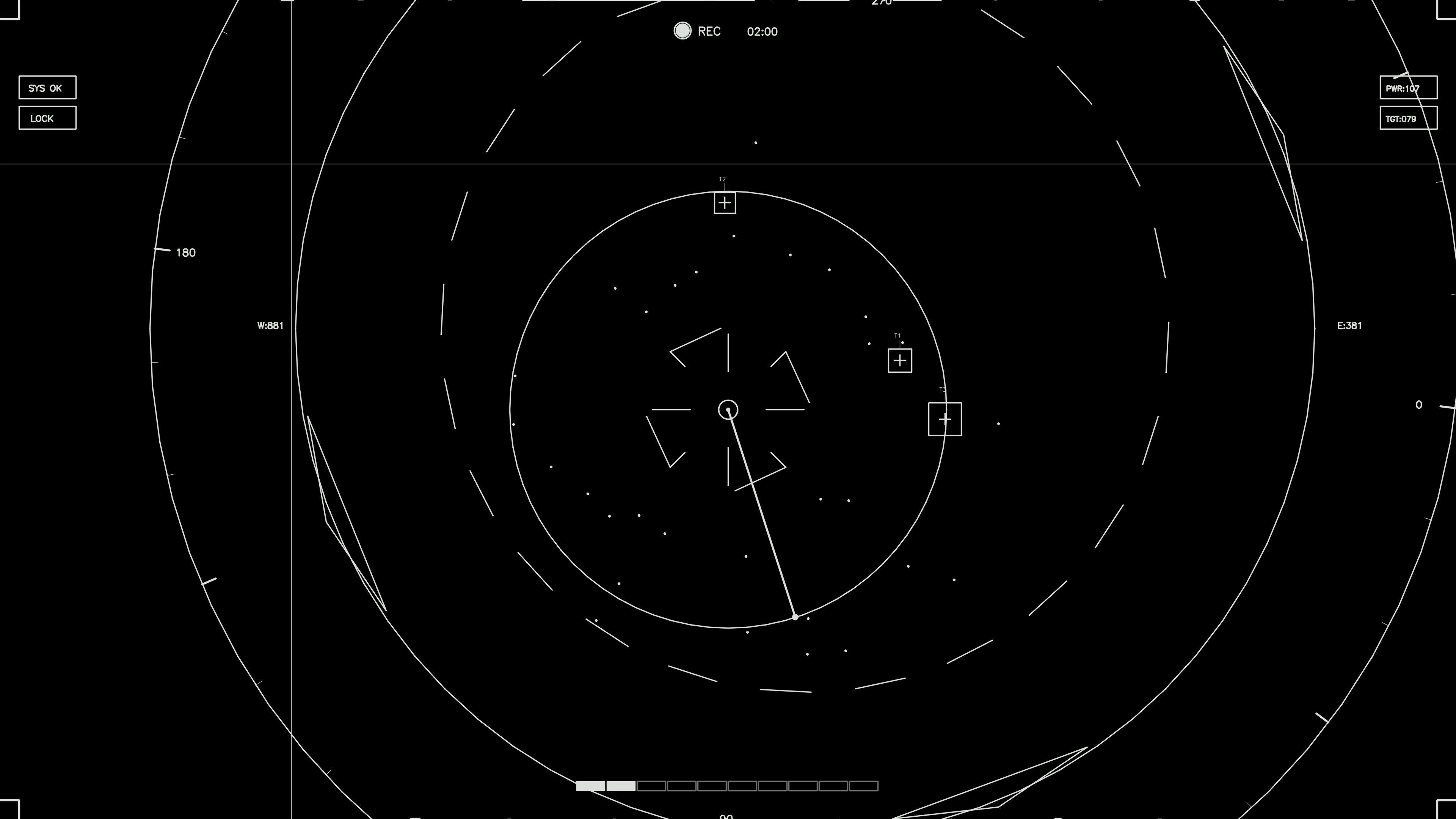 Animation of hud elements for web design and video editing in a sci-fi style with circular patterns and lines displayed on screen
