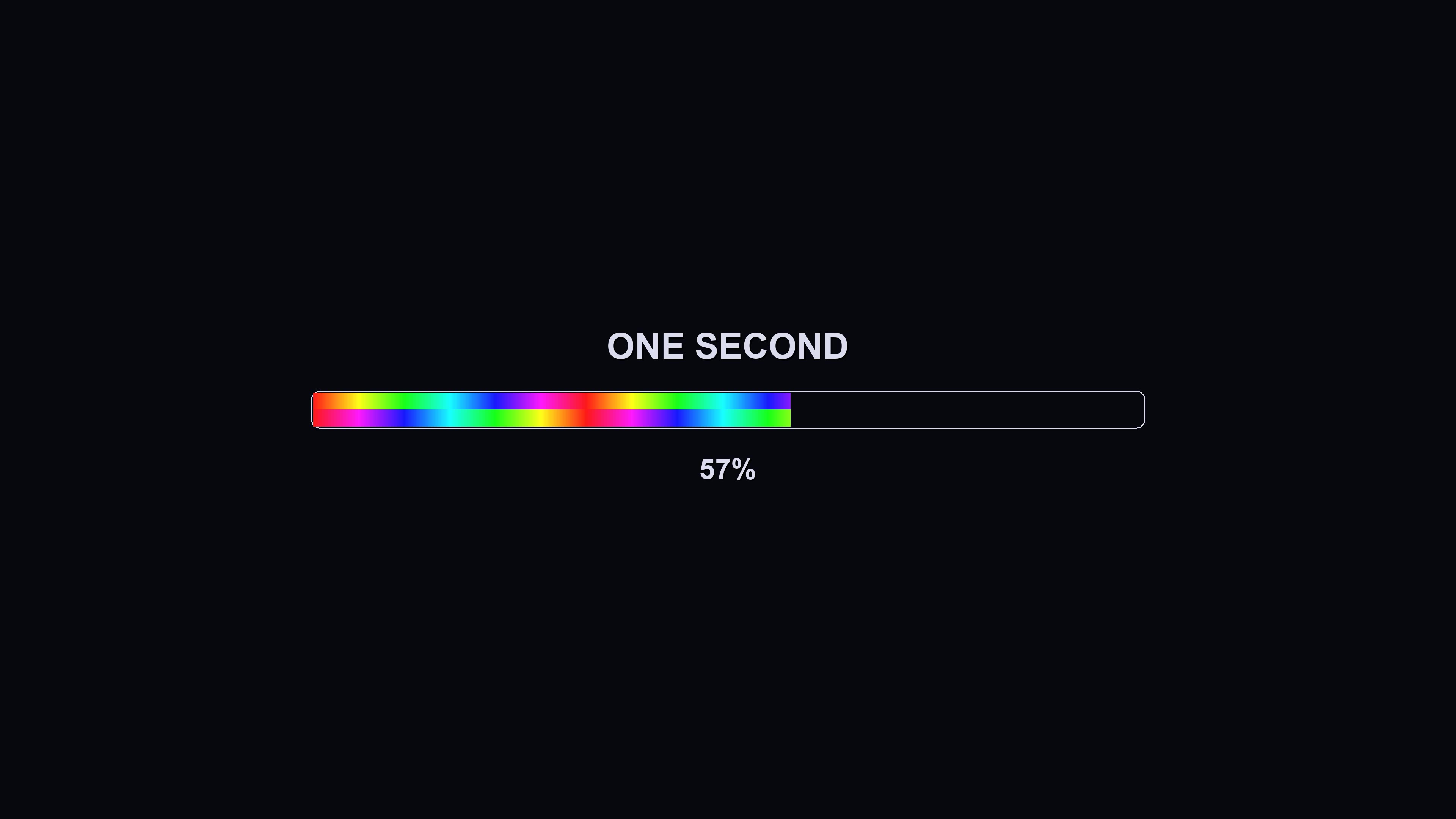 Loading animation shows progress with colorful bar indicating completion status in digital format