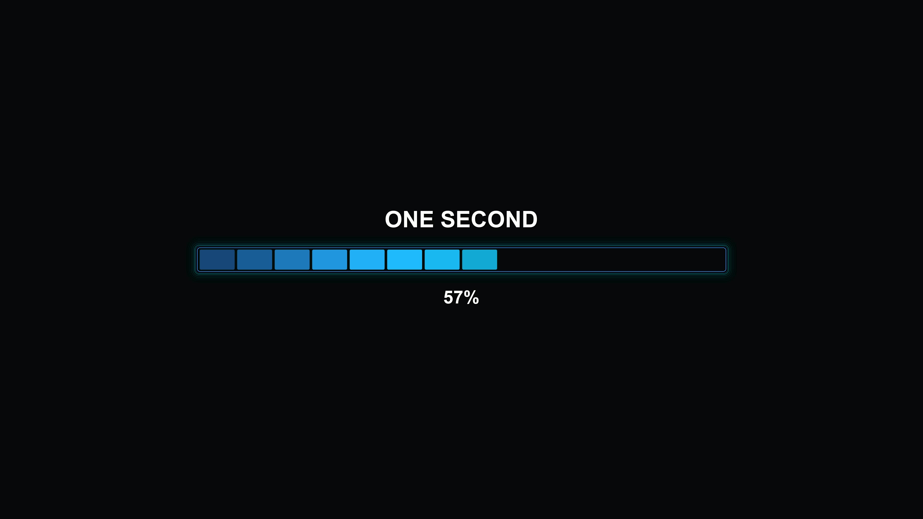 Stylish modern progressbar animation displaying vibrant colors showing progress over one second