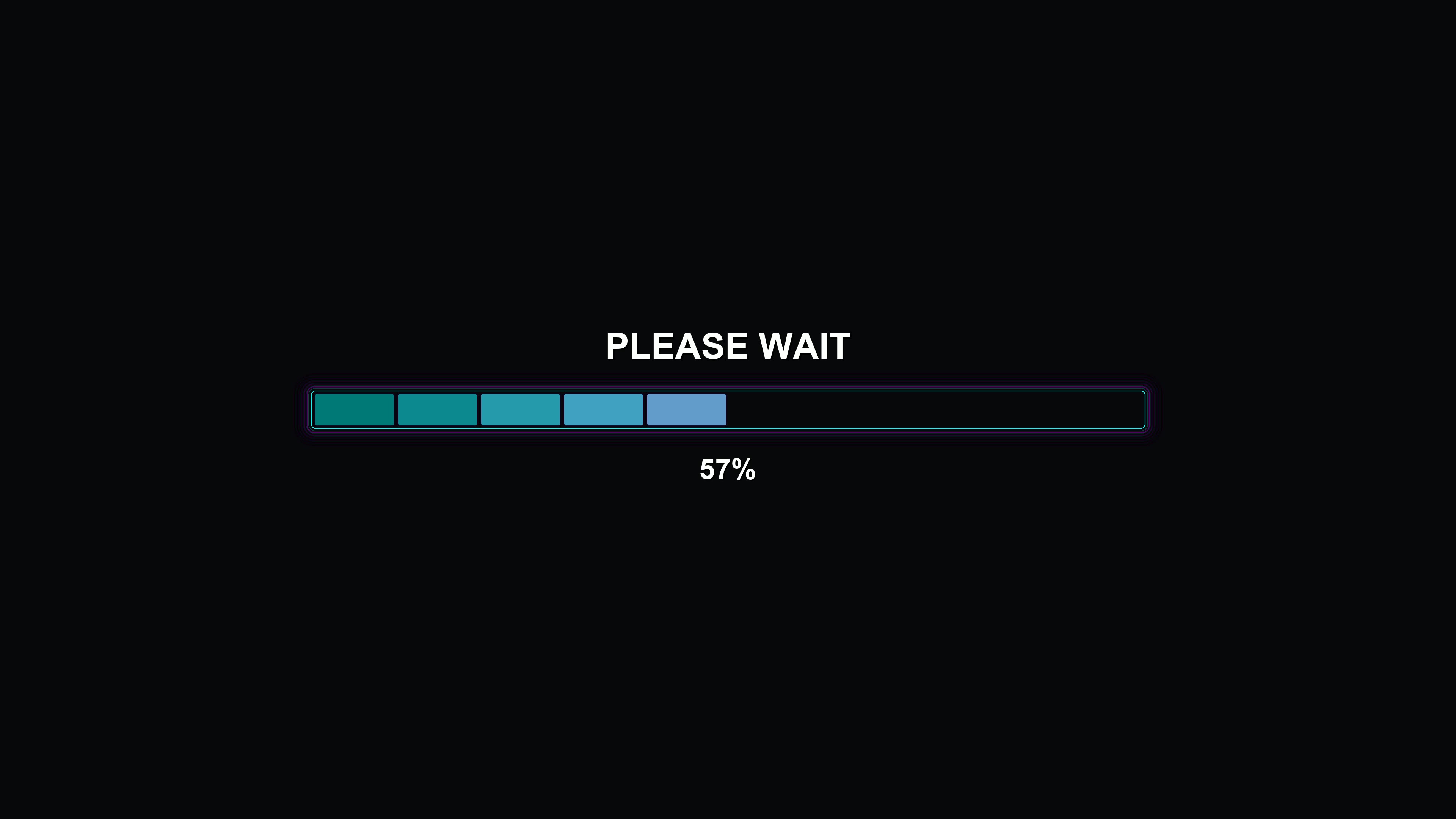 Modern progressbar animation with vibrant colors showing loading status in a simple design on a black background