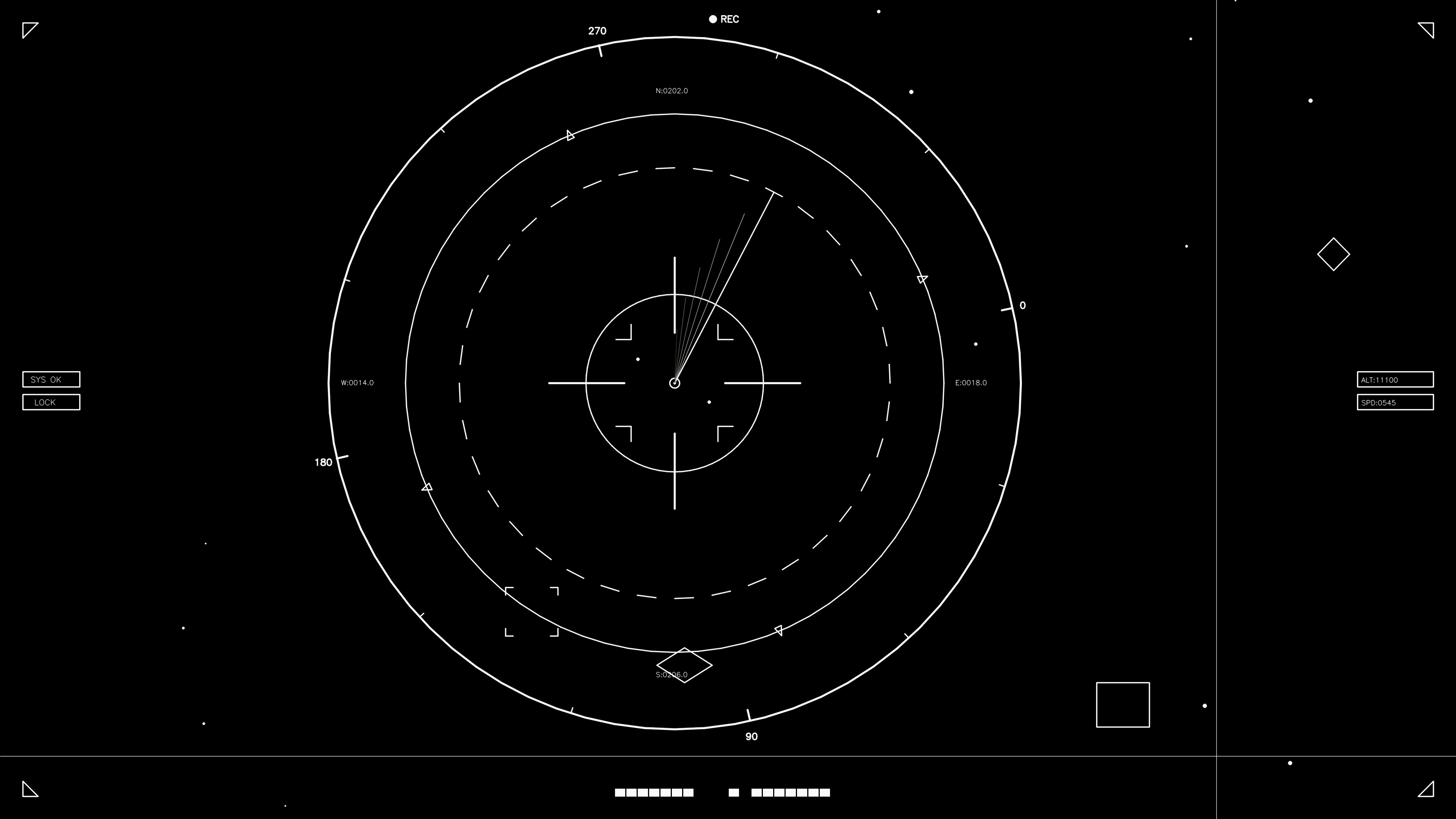 Hud elements animation for web designers and sci-fi video creators showcasing circular radar visuals with dynamic lines and markers