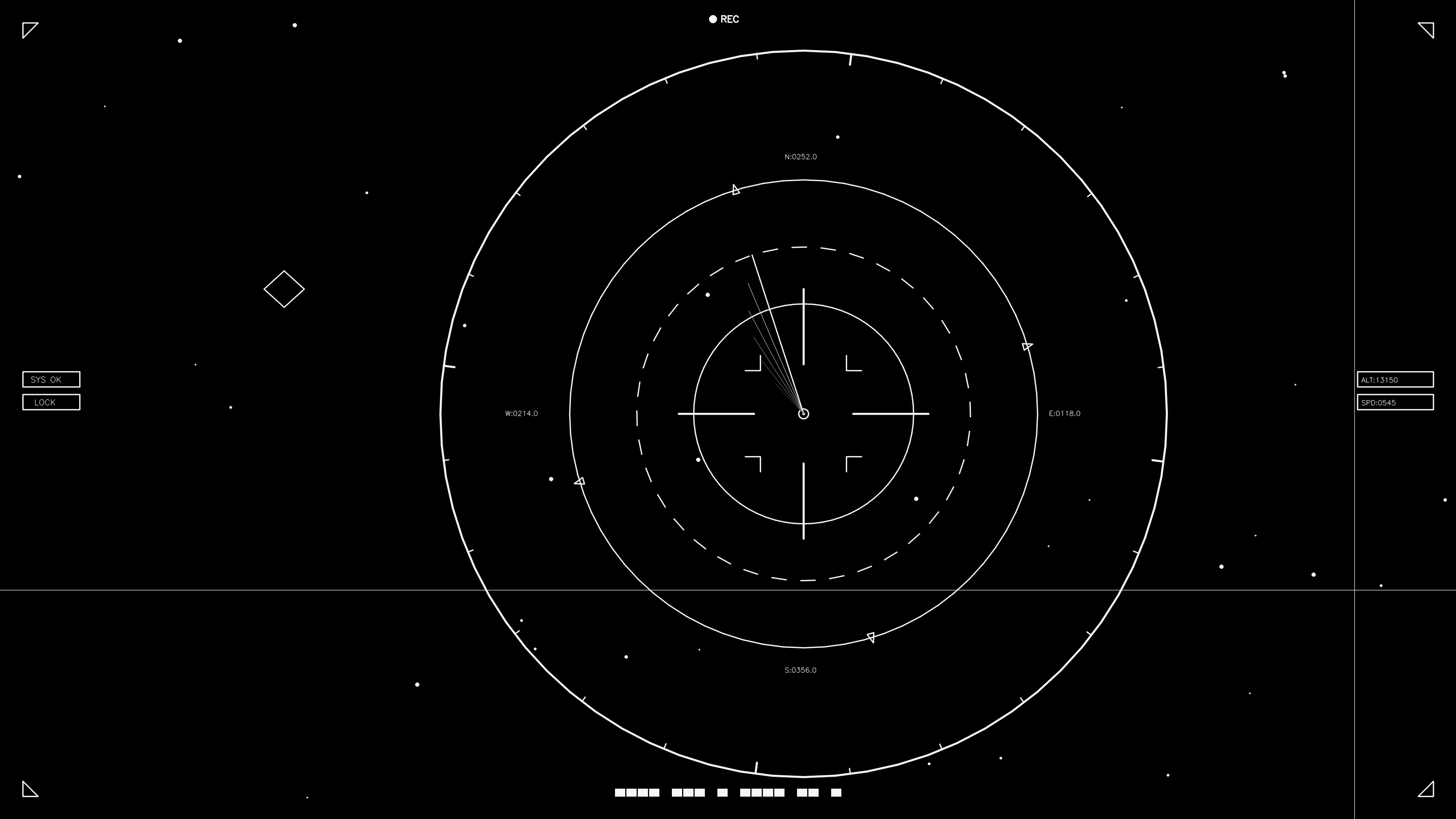 Animated hud elements for webdesign and sci-fi video creation with circles and a target