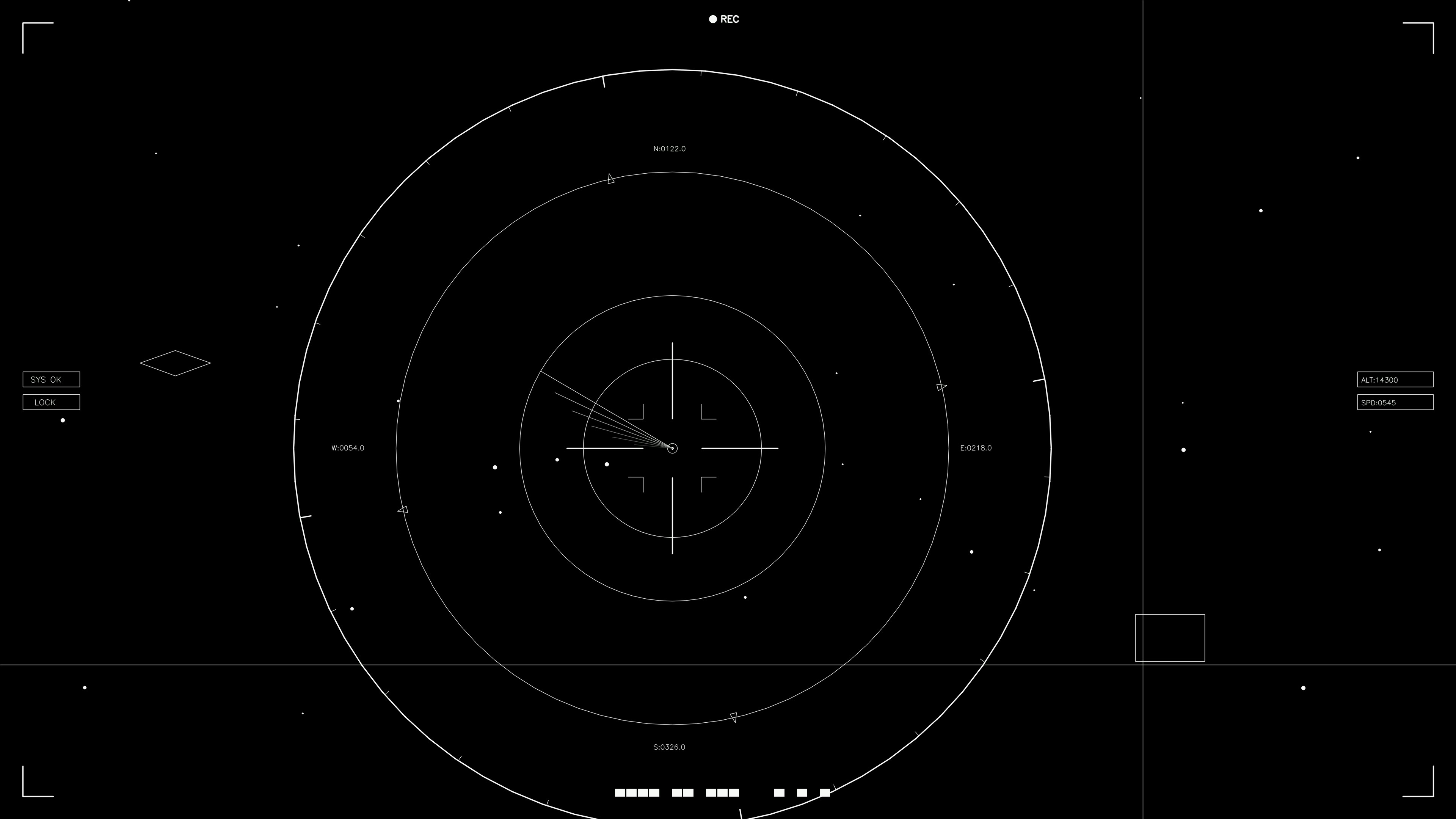 Hud elements animation for sci-fi video editing and web design projects in dark visuals and simple graphics