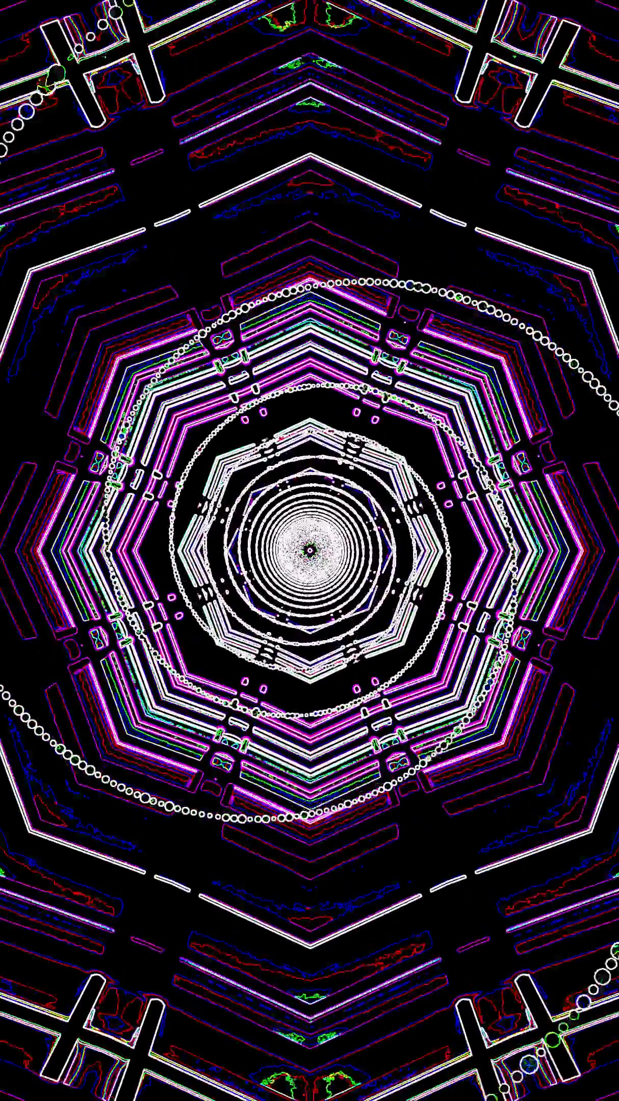 Tunnel video vj loop screensaver with seamless animation for relaxing visual experience