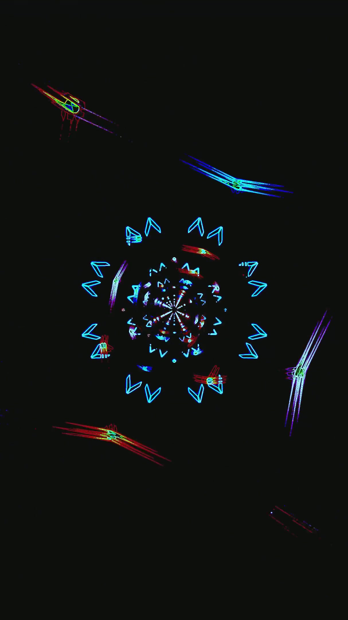 Colorful tunnel video loop screensaver displaying vibrant patterns and shapes in motion