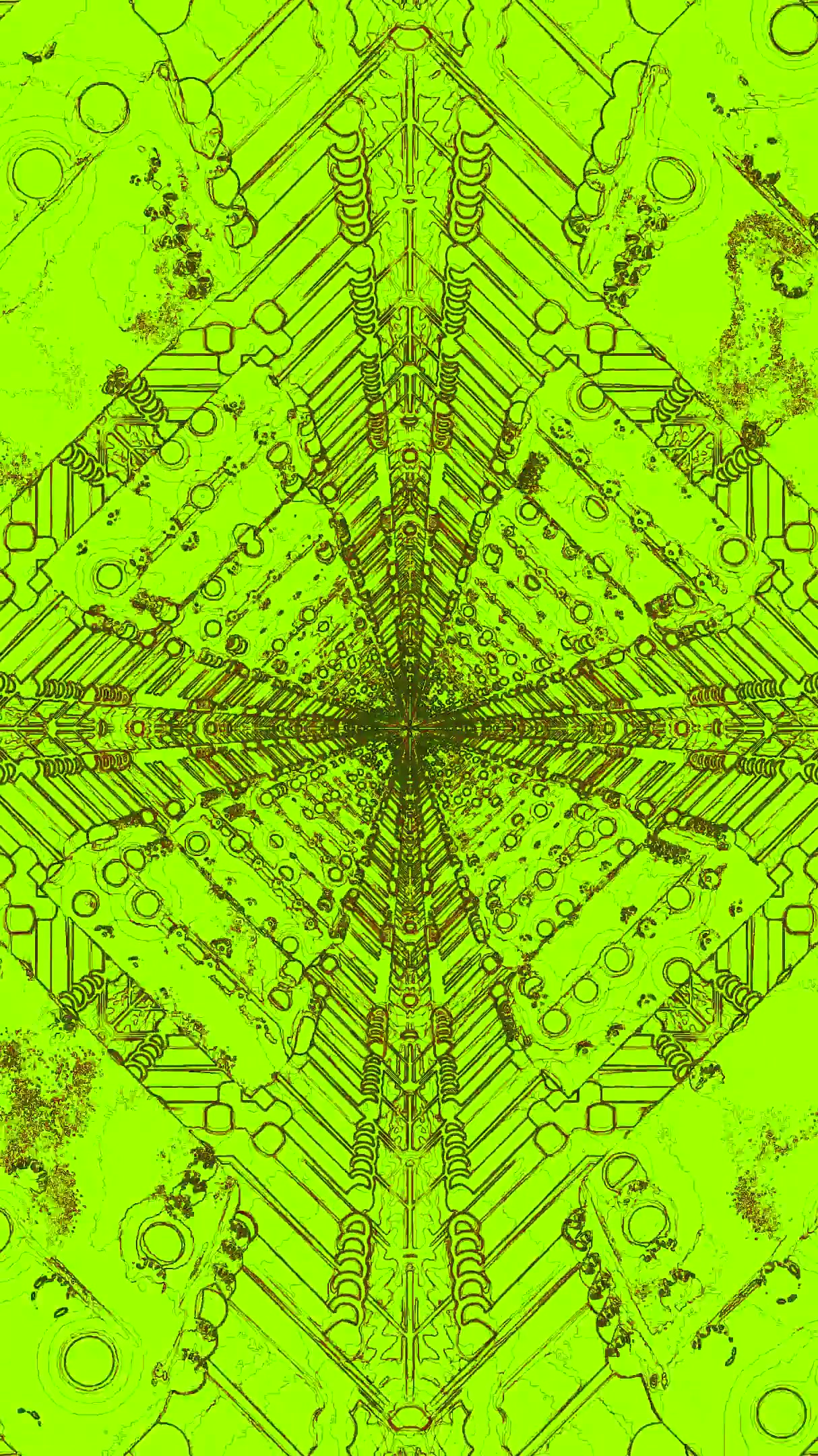 Vibrant green tunnel visual effects loop for immersive screensave