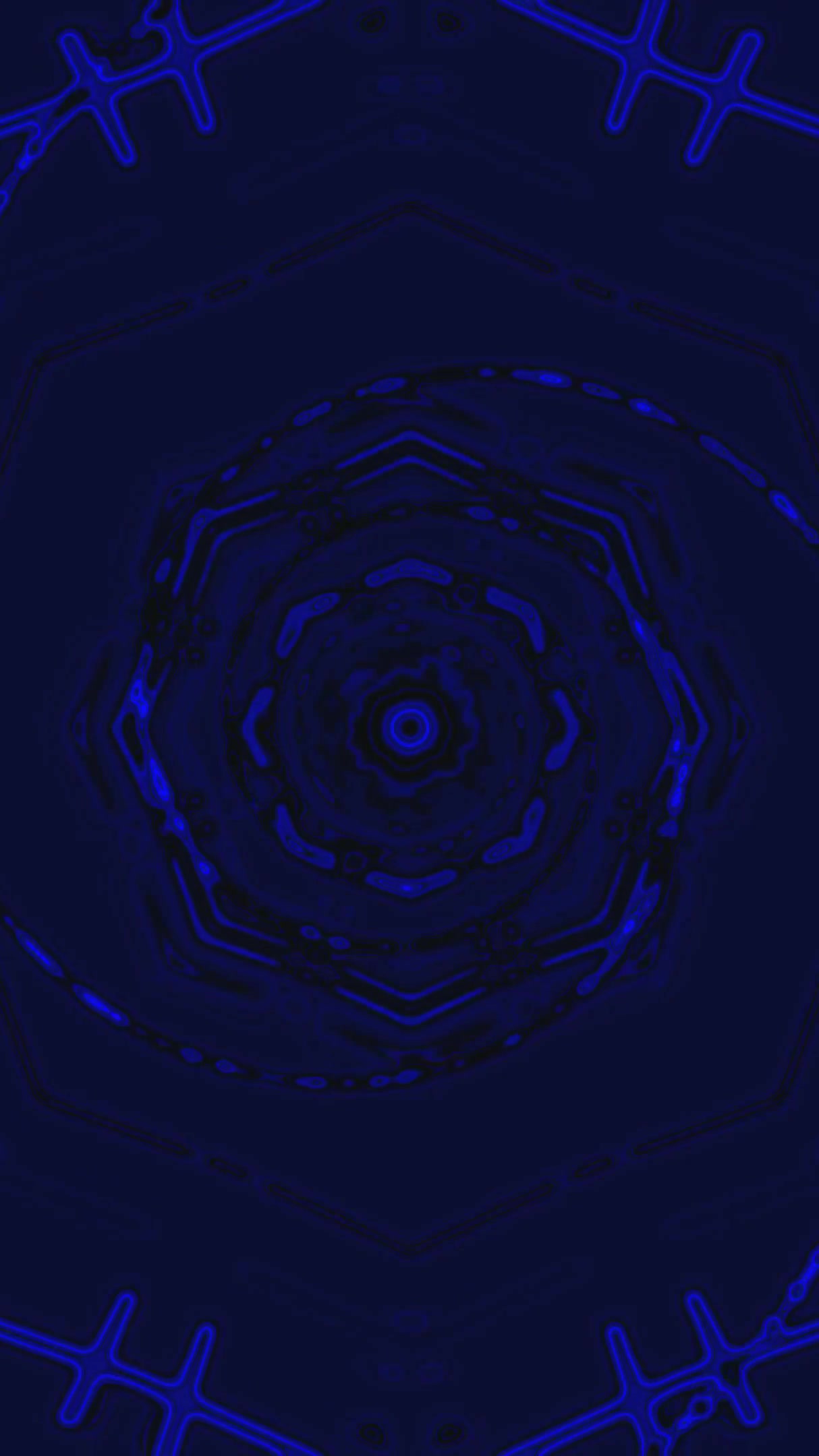 Seamless tunnel video vj loop screensaver featuring blue geometric patterns and light effects