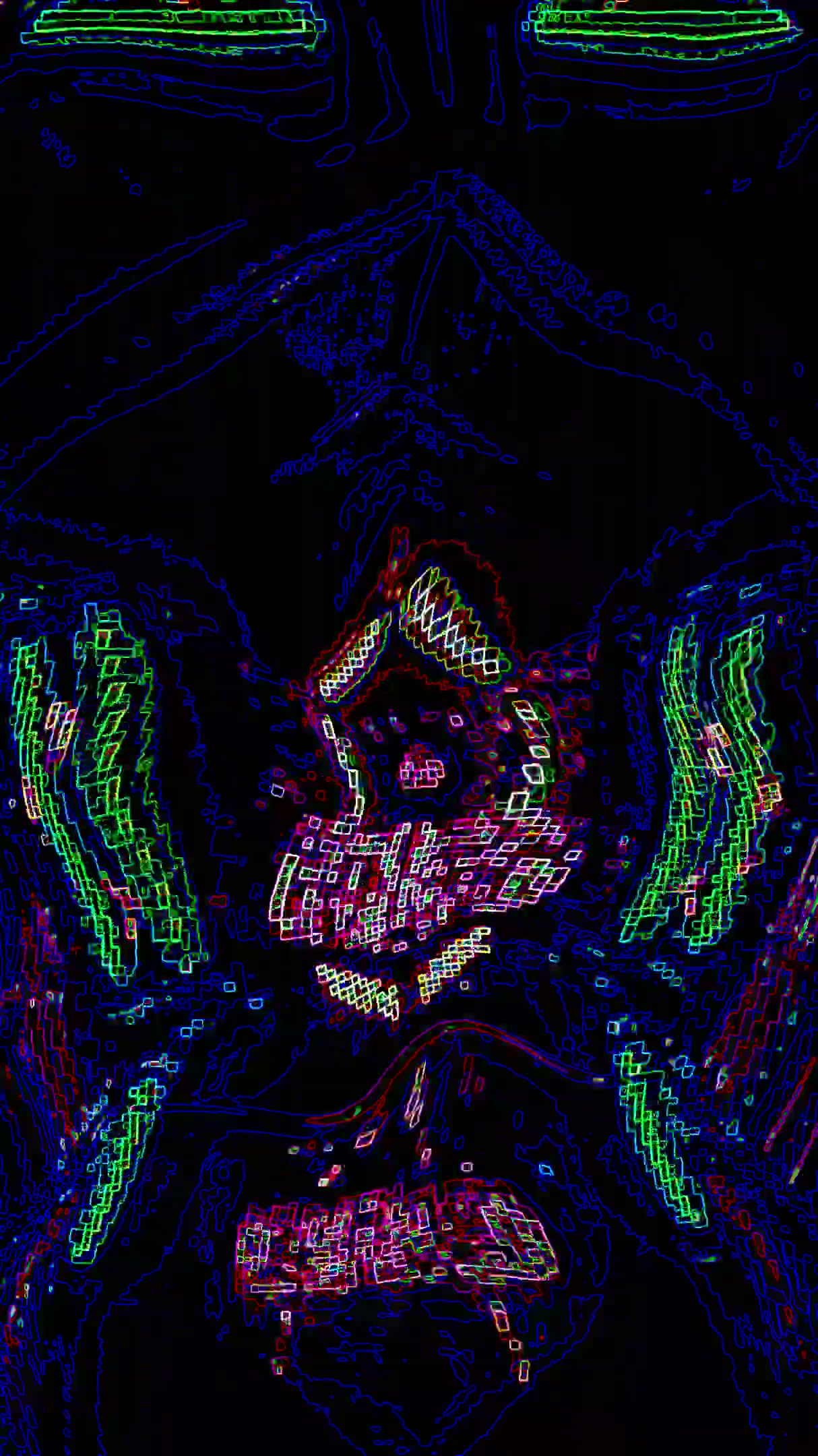 Seamless tunnel video loop transforms colors and designs in captivating patterns