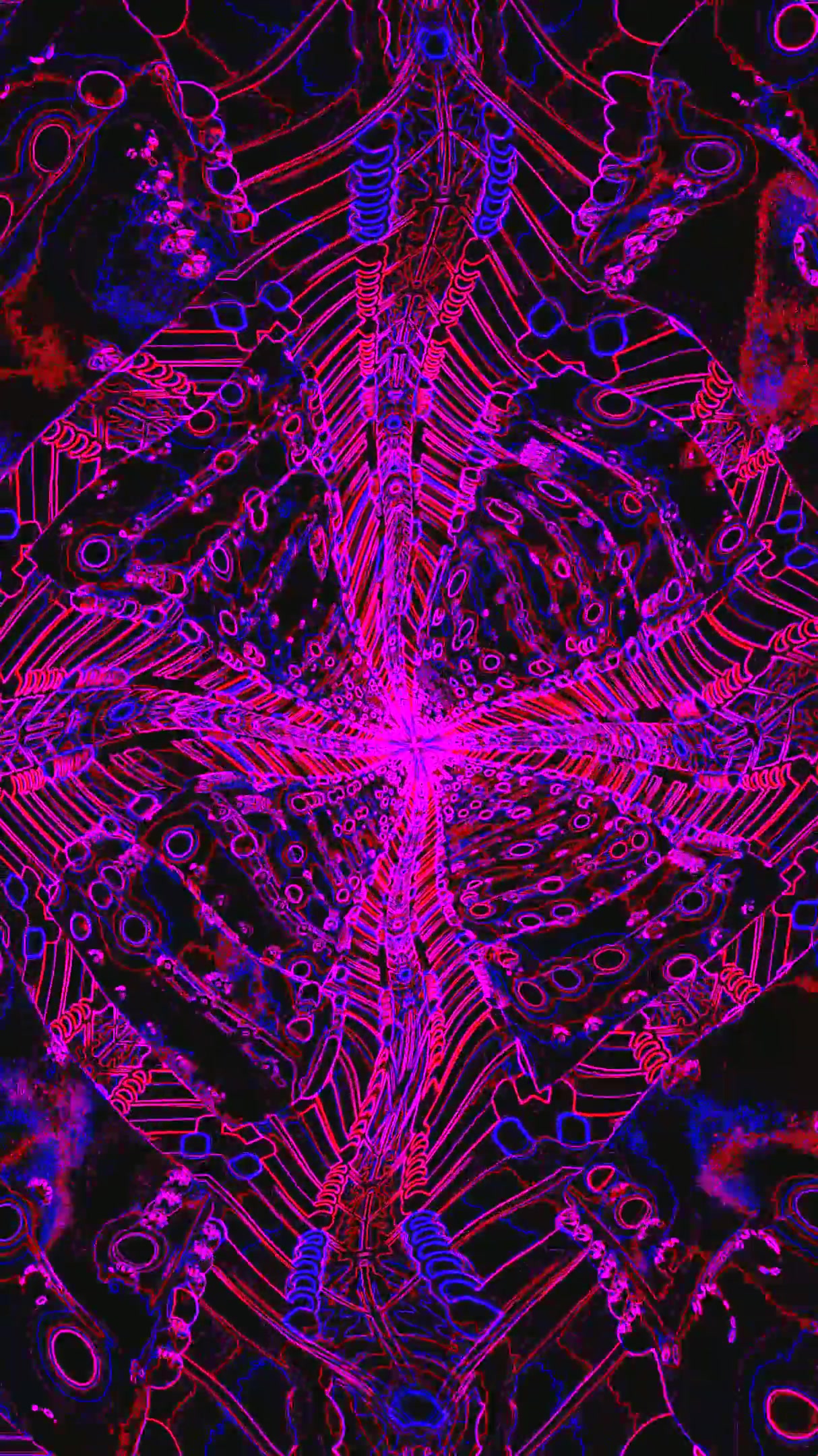 Seamless tunnel video vj loop screensaver with vibrant colors and