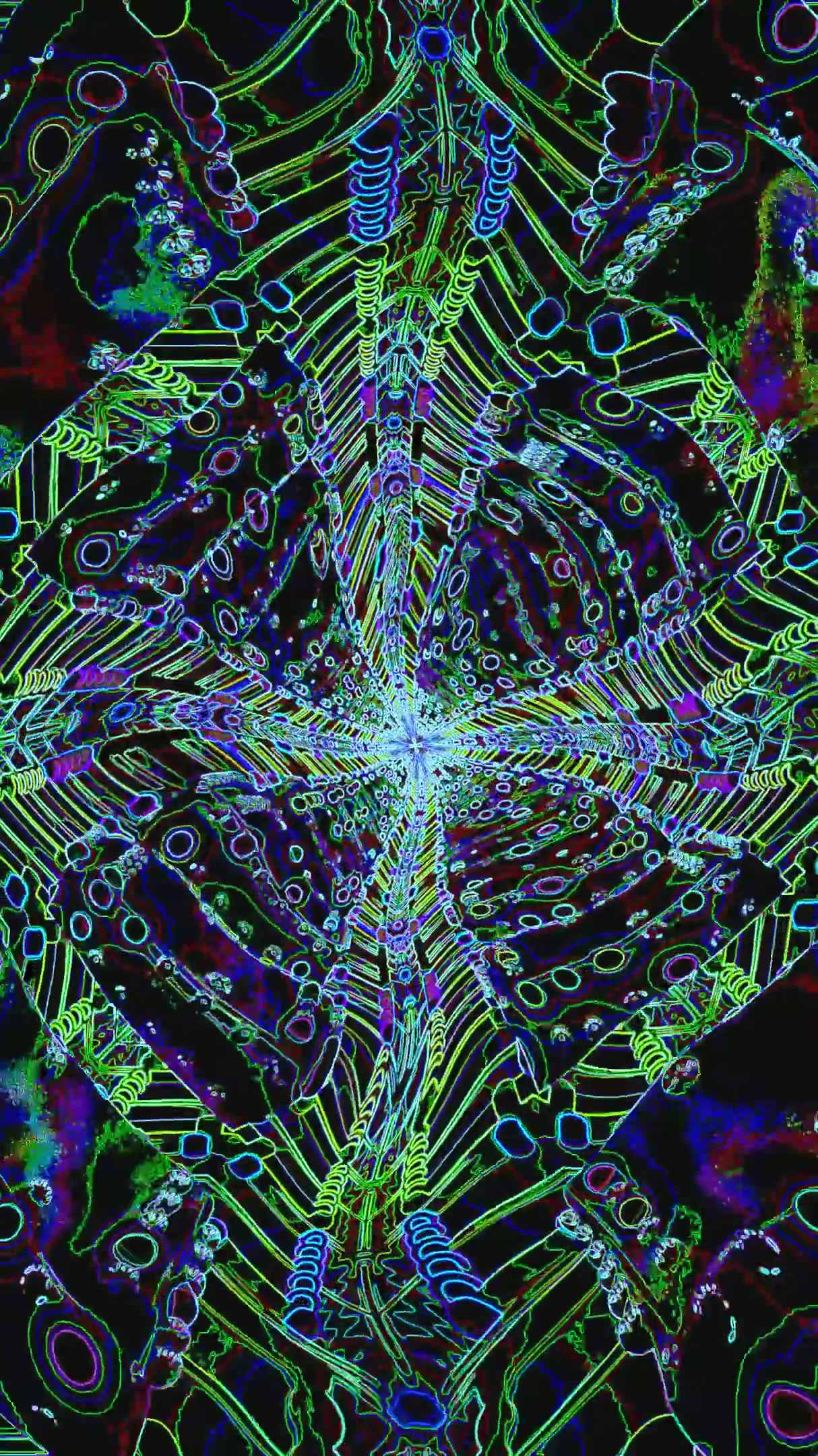 Tunnel video display features seamless looping graphics in vibran