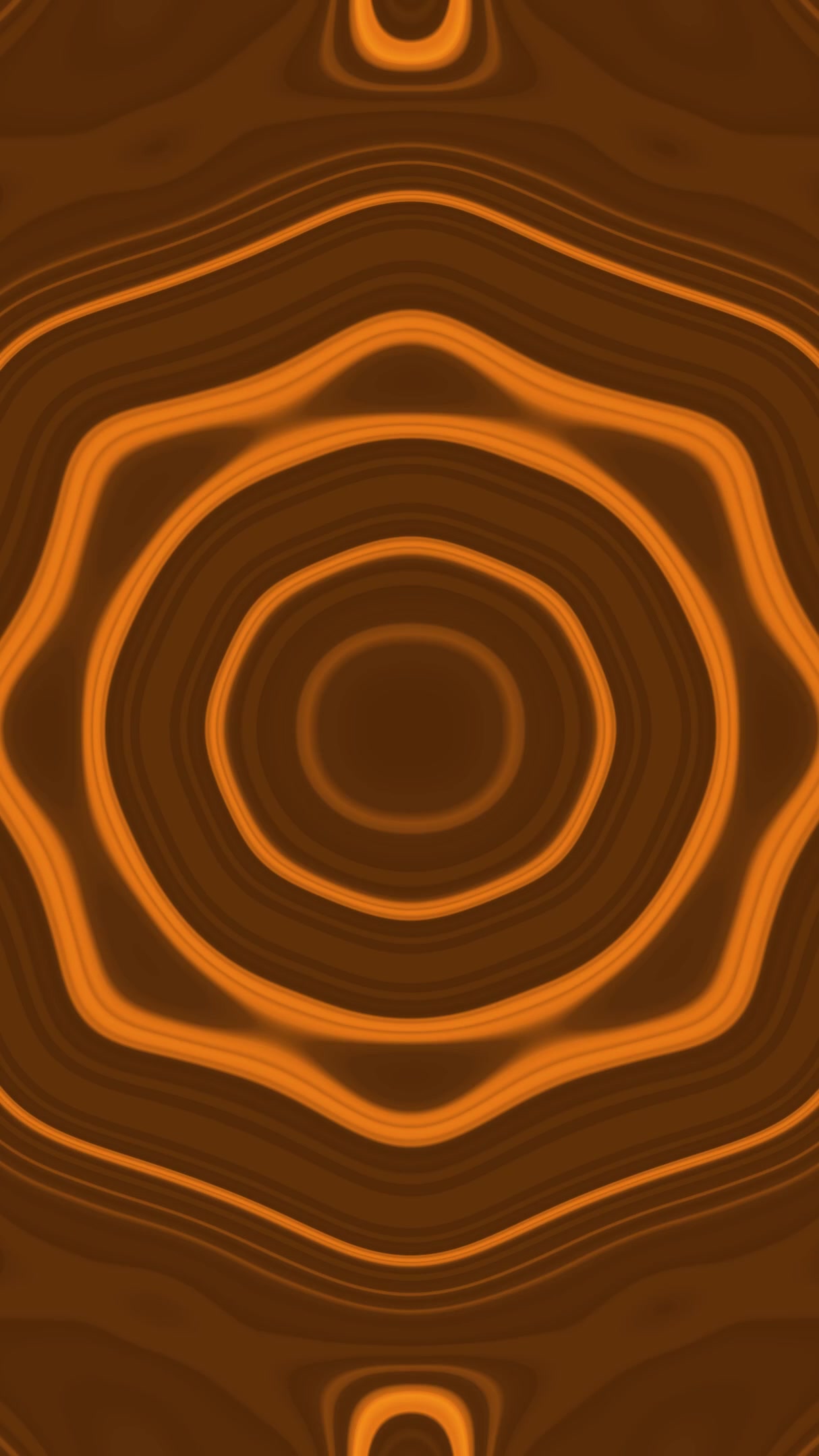 Tunnel video vj loop screensaver creates seamless patterns and shapes in motion with warm orange and brown tones
