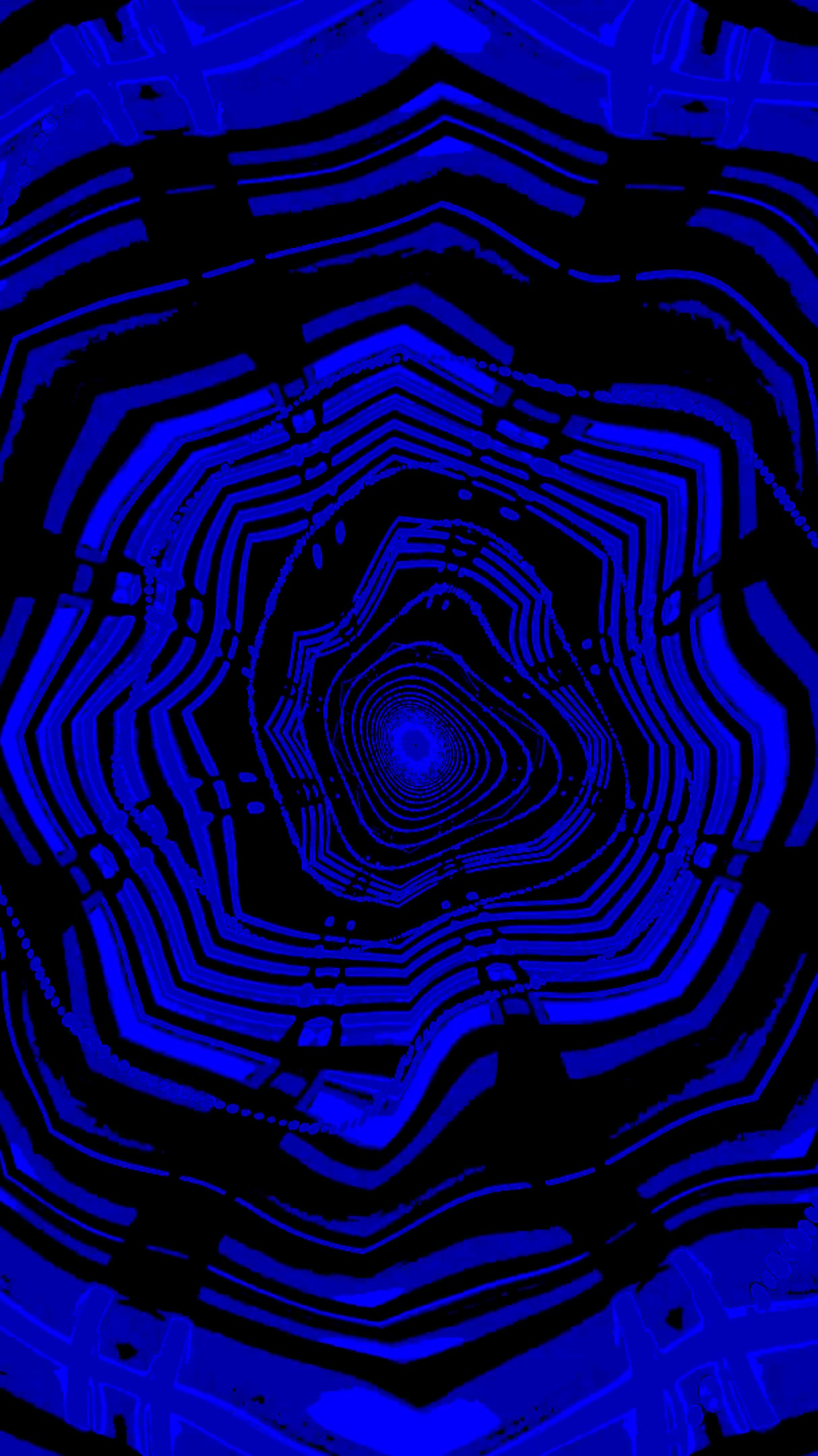 Seamless tunnel video loop with vibrant blue patterns creating an