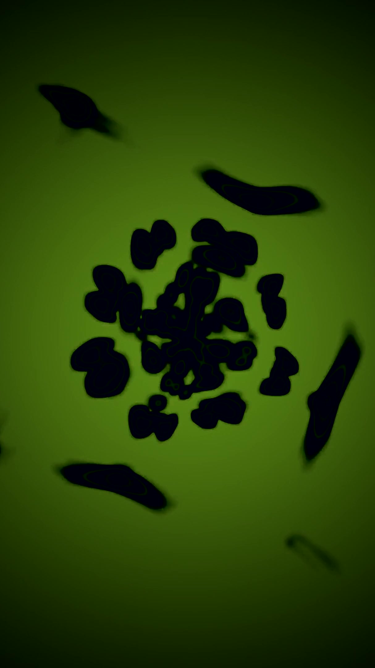 Seamless looping tunnel video screensaver with captivating green