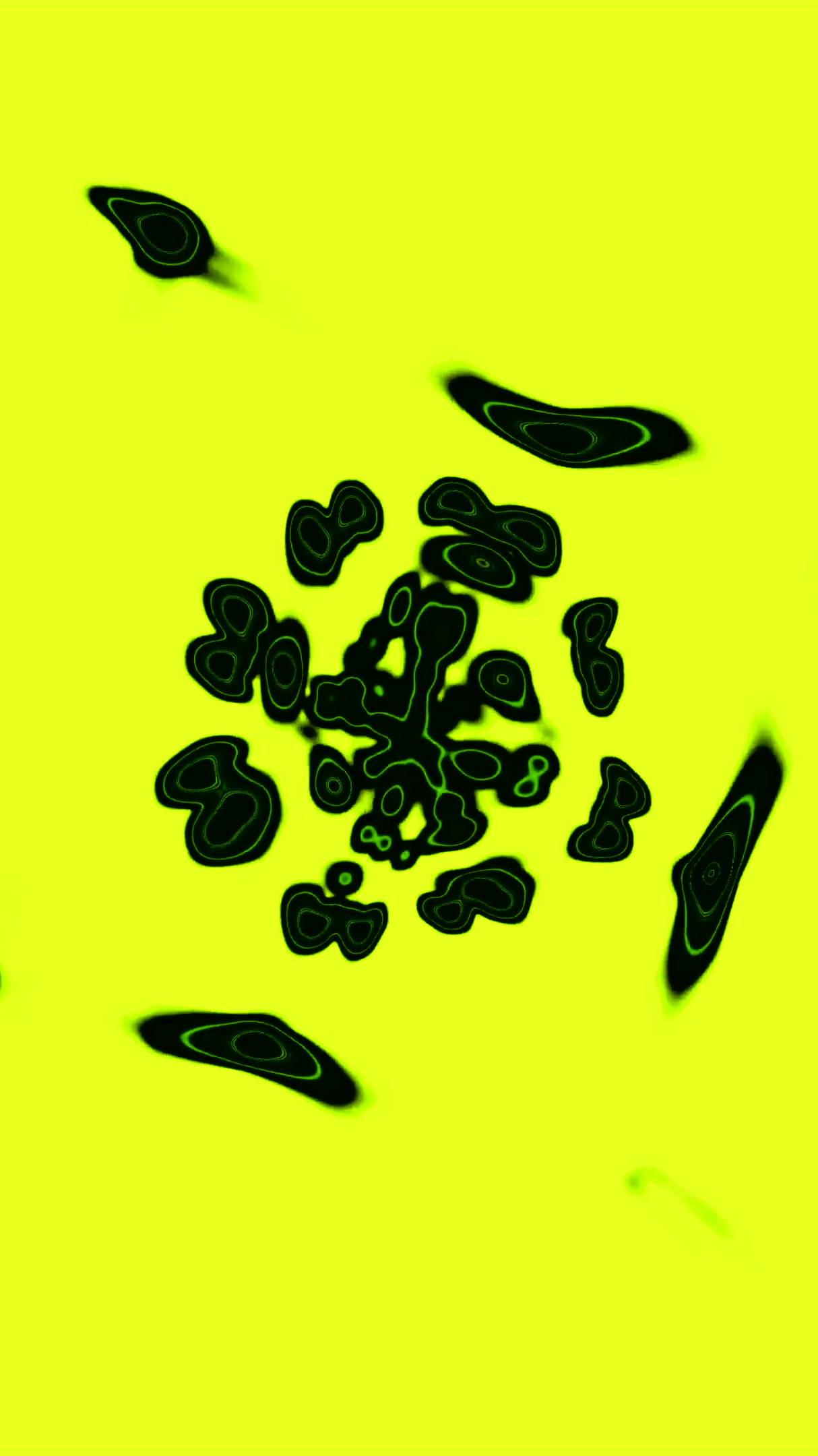 Vibrant green tunnel visual loop for immersive screensaver experi