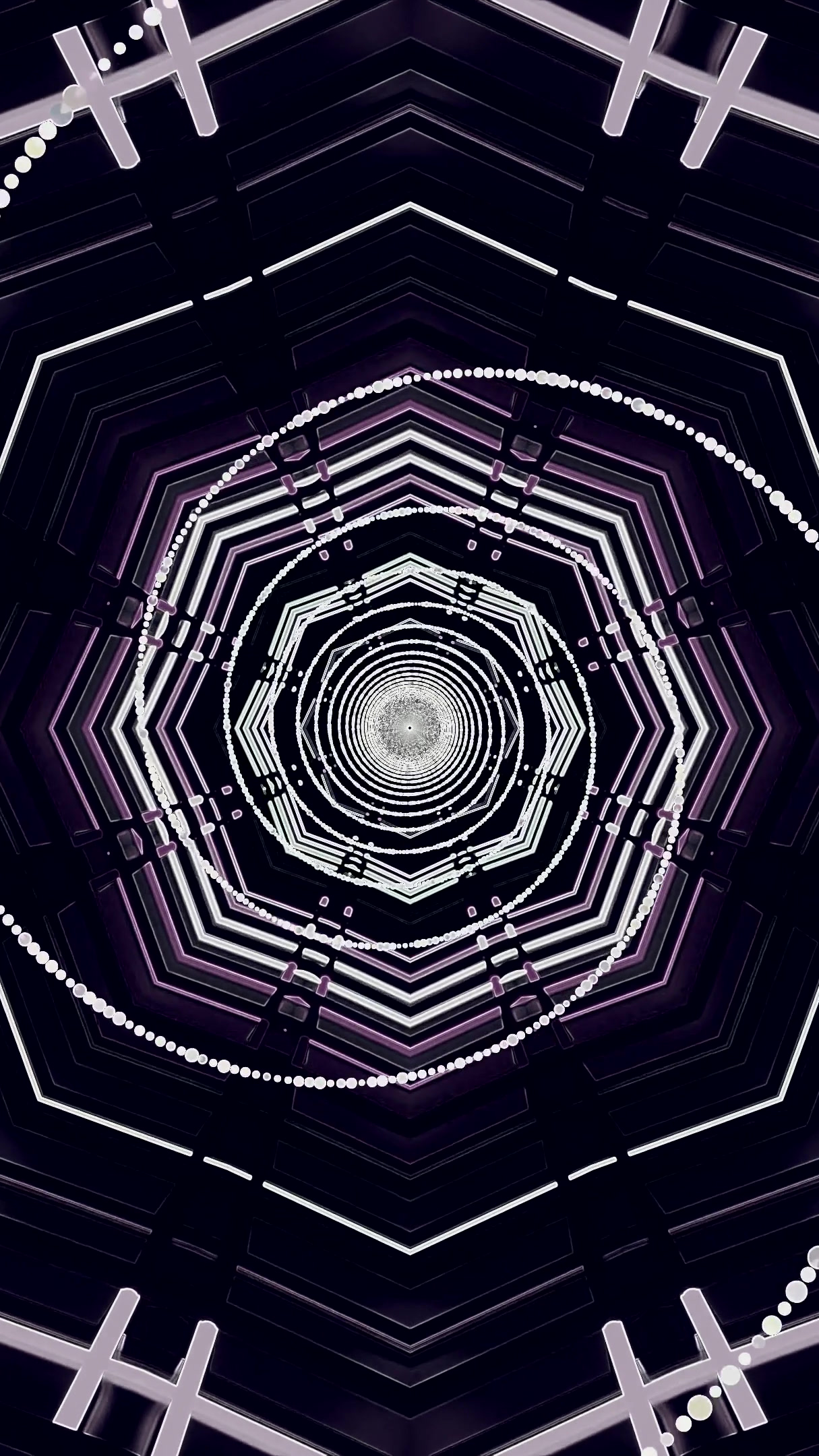 Seamless tunnel video vj loop screensaver with vibrant colors and
