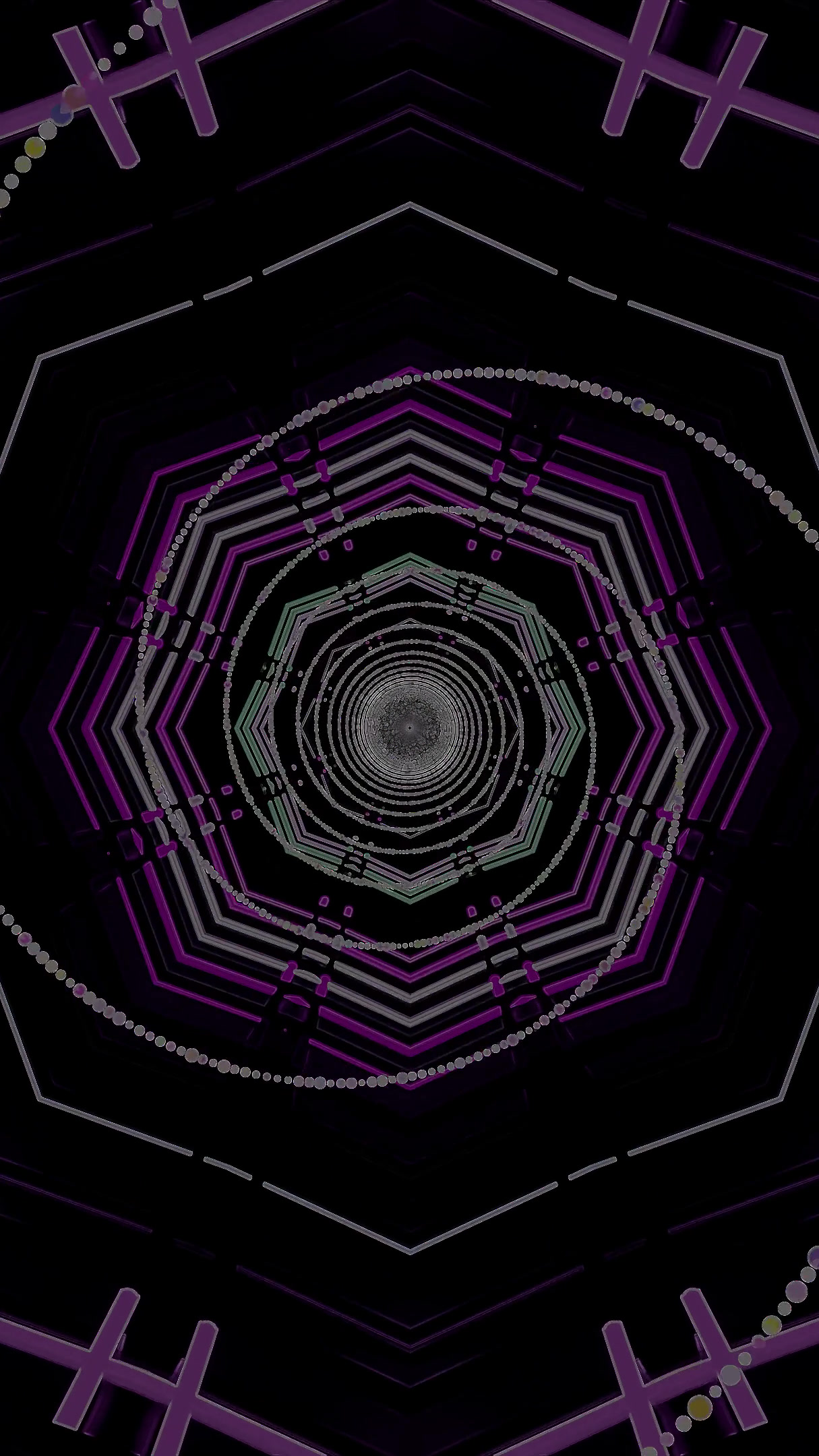 Seamless tunnel video loop with vibrant colors and intricate patt